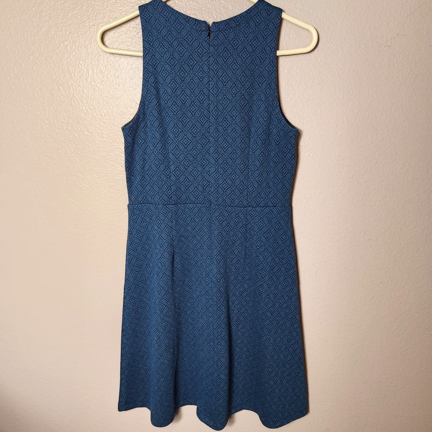 Loft VINTAGE Loft Womens Sleeveless Blue Ponte Knit Patterned Sheath Dress-Size 4 Size S / US 4 / IT 40 - 3 Thumbnail