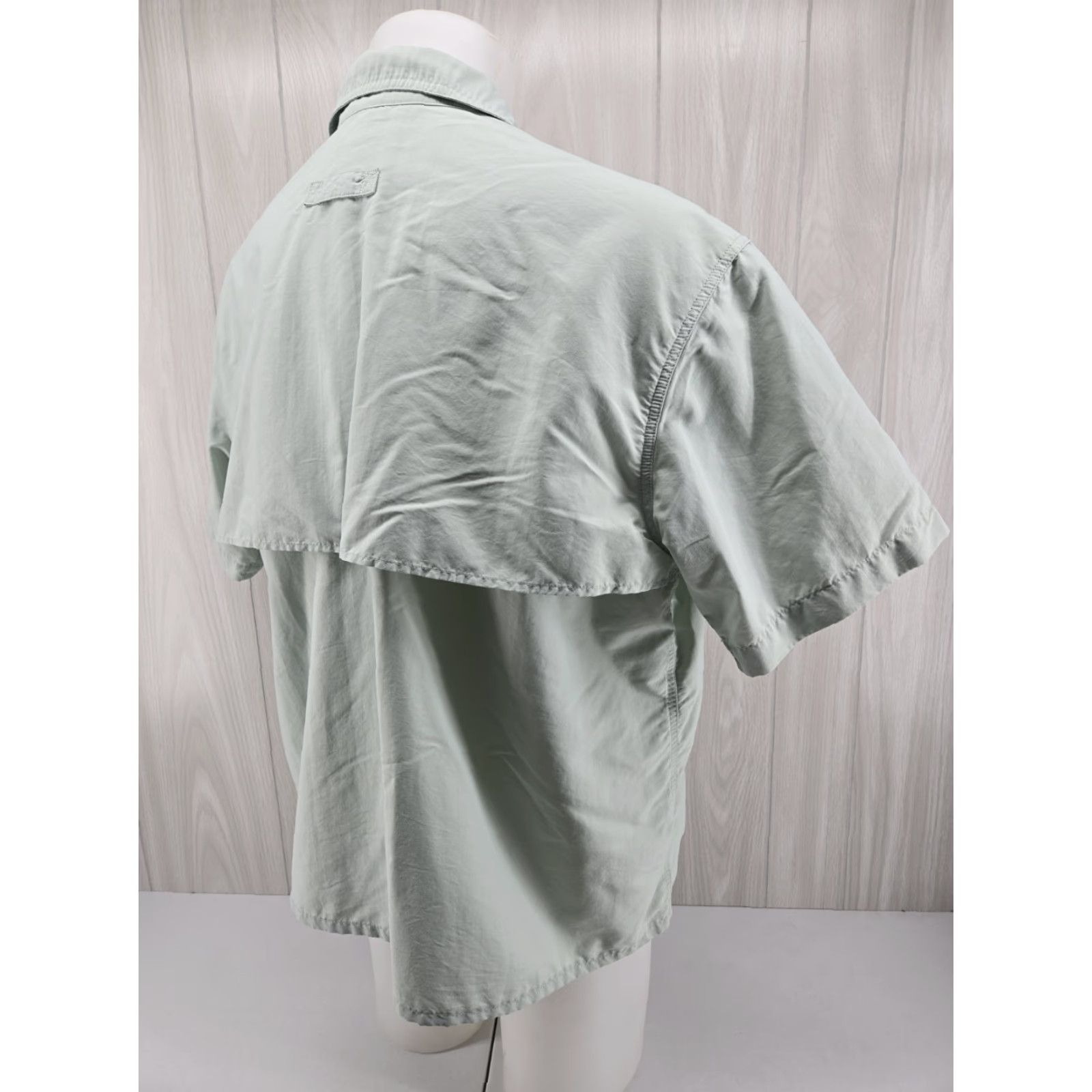 Vintage VINTAGE LL Bean Vented Camp Shirt XL REG Short Sleeve Teal Sea Green Nylon Blend Outdoor Size US XL / EU 56 / 4 - 7 Thumbnail