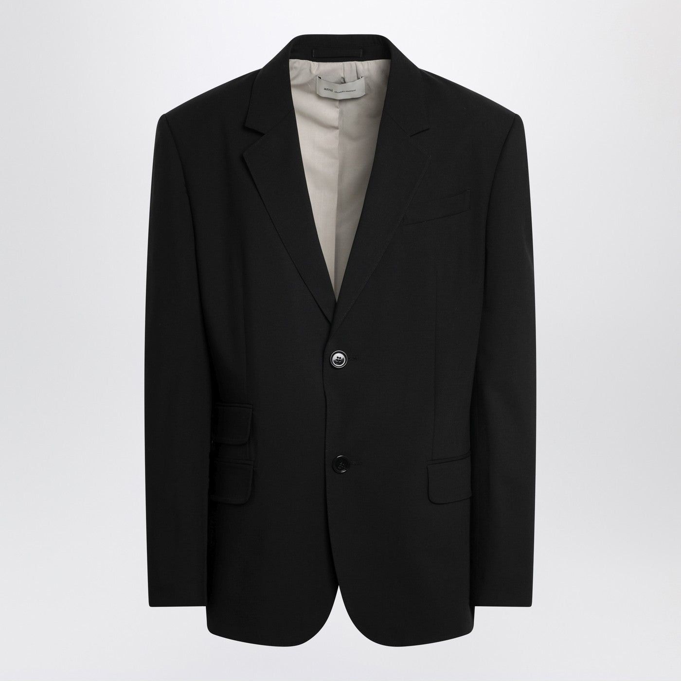 AMI Ami Paris Black Single-Breasted Wool Jacket Size US XL / EU 56 / 4 - 1 Thumbnail