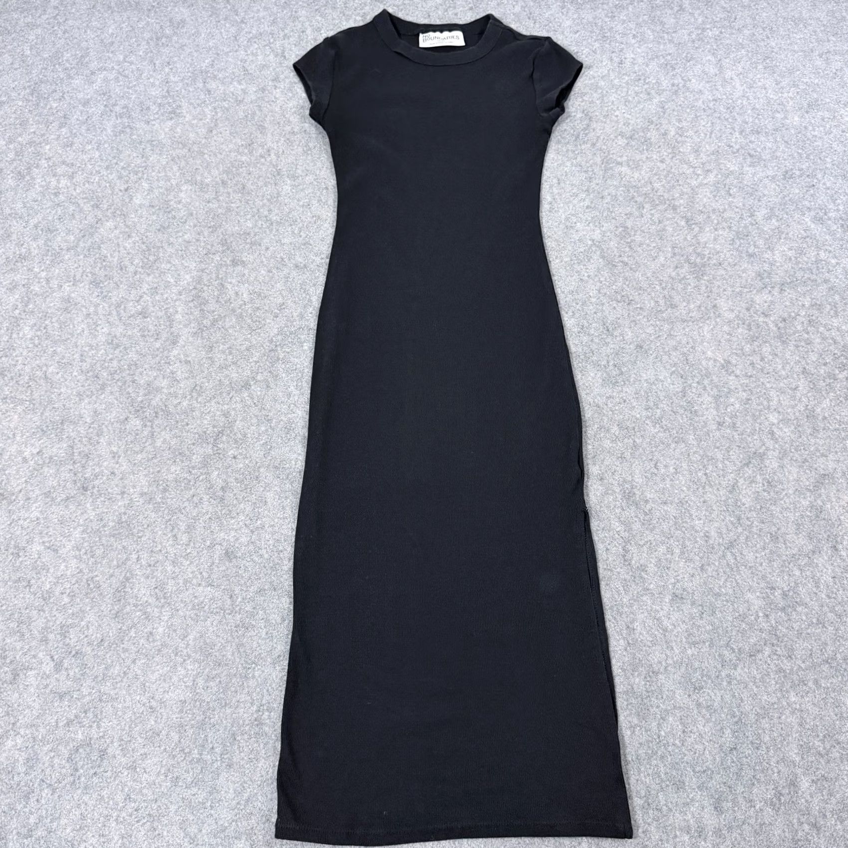 Vintage No Boundaries Slimmed Dress Fit Women's XXS Black Casual Stretch Ribbed Crew Neck Short Sleeve A-Line Dress 90s Modern Vintage (if applicable) Womens Size XXS / US 00 / IT 34 - 2 Thumbnail