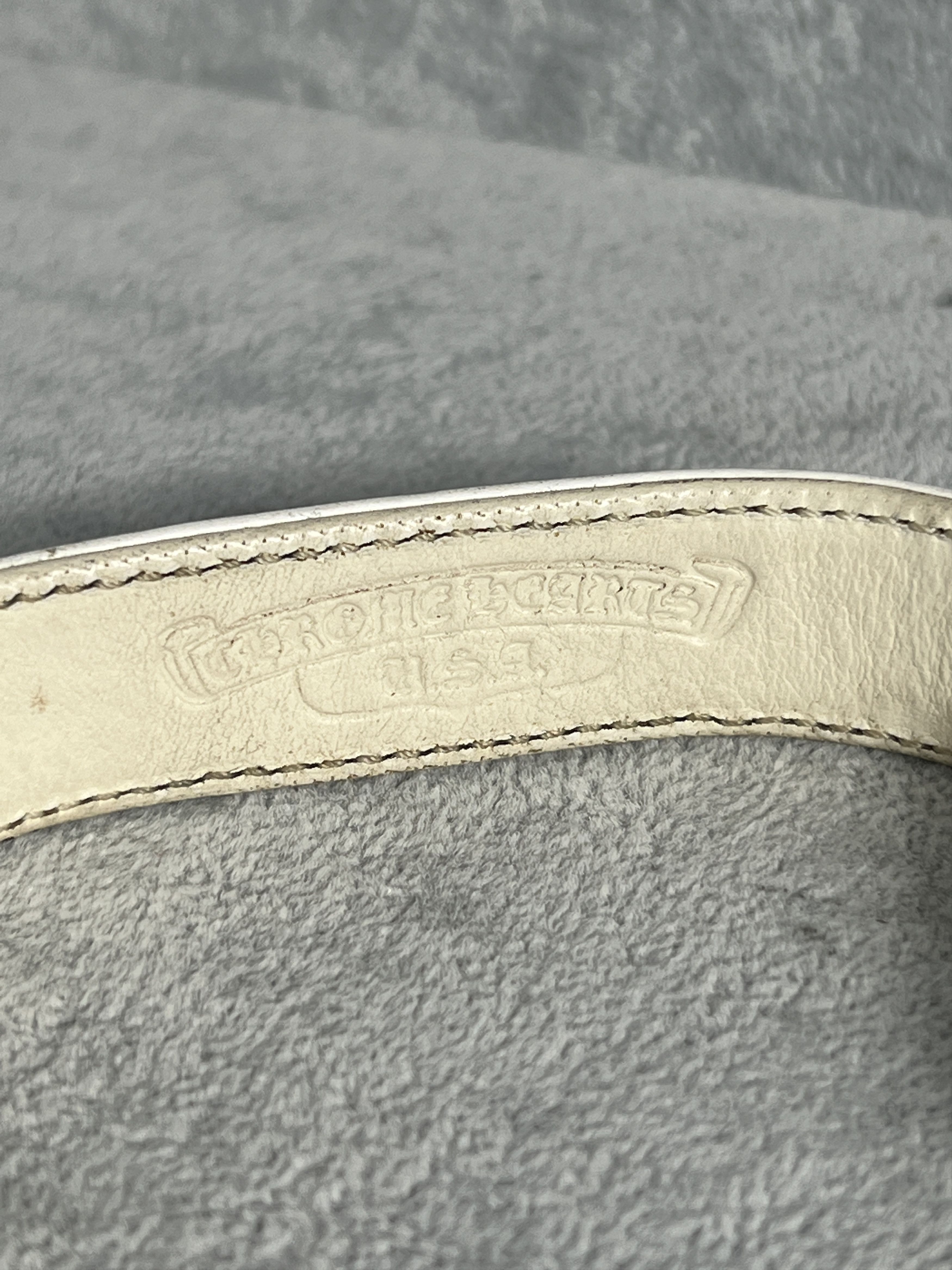 Chrome Hearts Chrome Hearts White Leather Bracelet 3 Star Stud 925 Size ONE SIZE - 5 Thumbnail