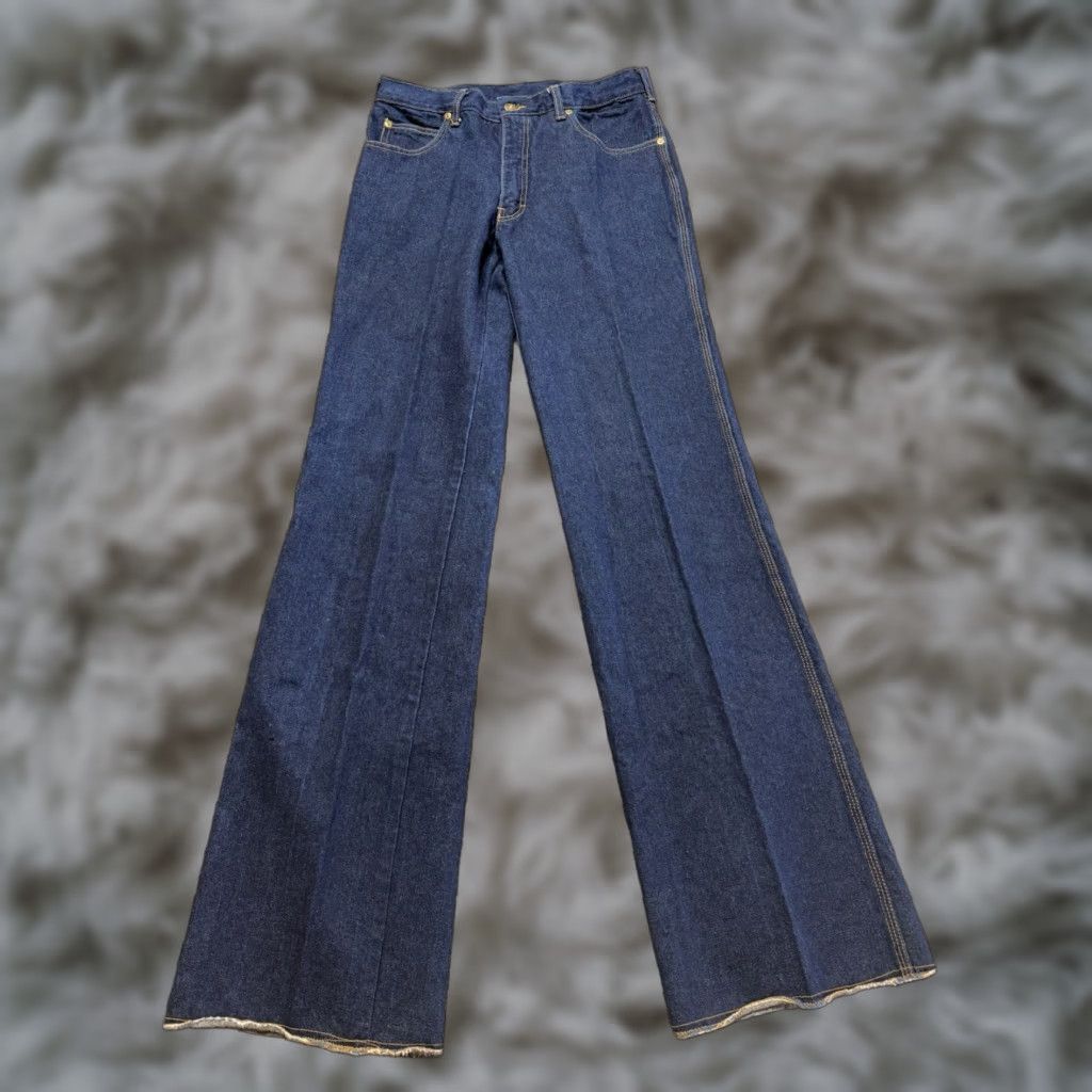 Denime VINTAGE Anthonys Jeans Men's 34 Tall Blue Denim 90s Raw Hem 34x37 5-Pocket Straight Size US 34 / EU 50 - 1 Thumbnail