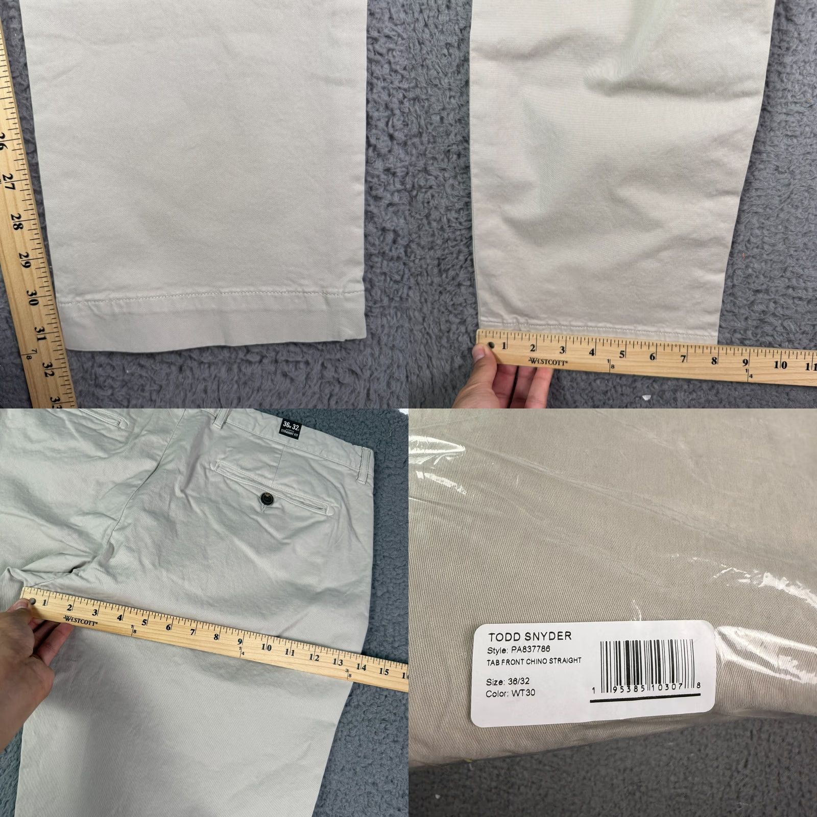 Todd Snyder Todd Snyder Pants Mens 36x32 Bone Khaki Tab Front Chino Straight Fit Stretch Slimming Pockets Casual Womens Mens Boys Girls Size US 36 / EU 52 - 8 Thumbnail