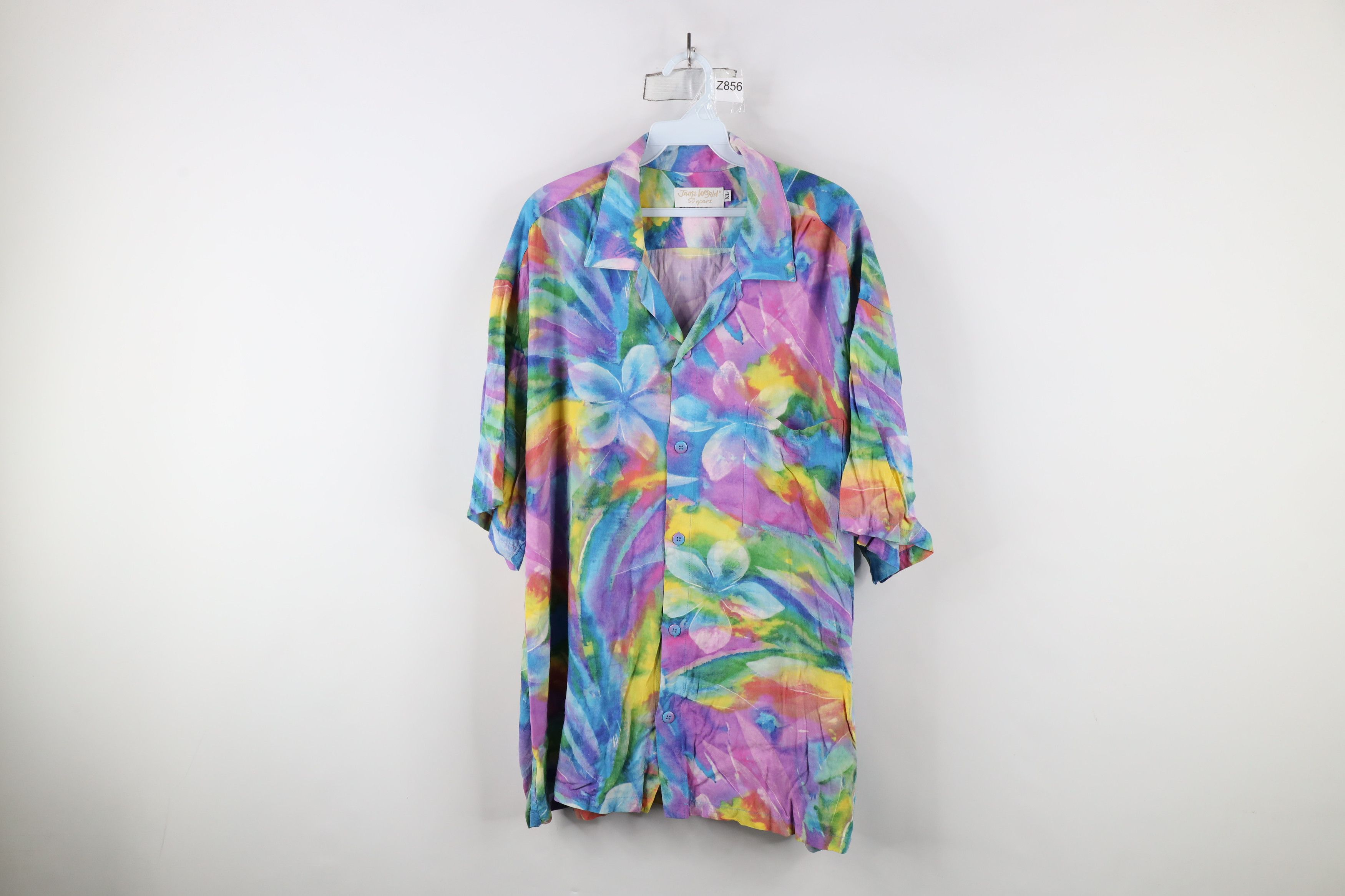 Vintage Vintage Y2K Jams World 50 Years Flower Button Shirt USA Size US XL / EU 56 / 4 - 1 Thumbnail