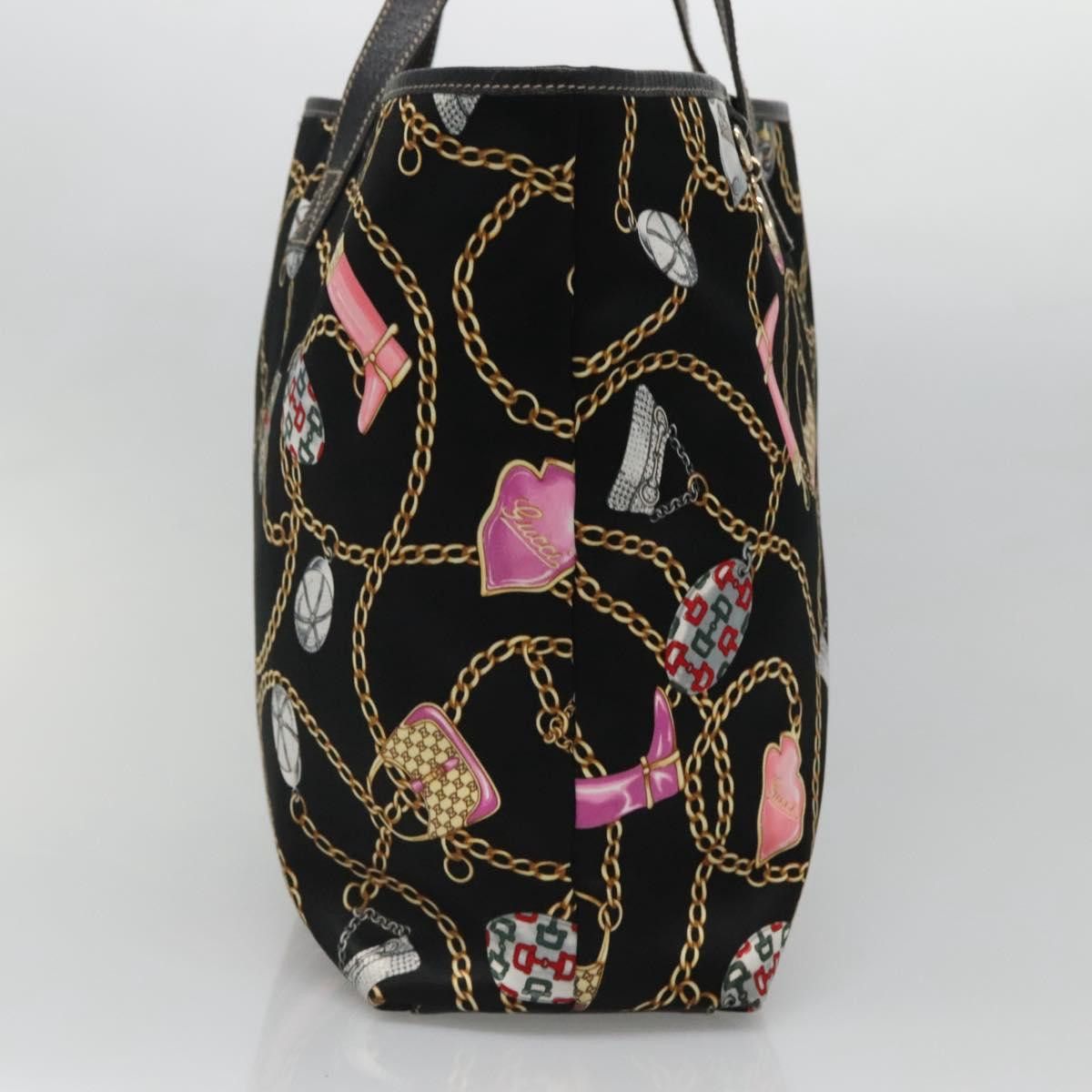 Gucci GUCCI Tote Bag Satin Outlet Black Gold Size ONE SIZE - 4 Thumbnail