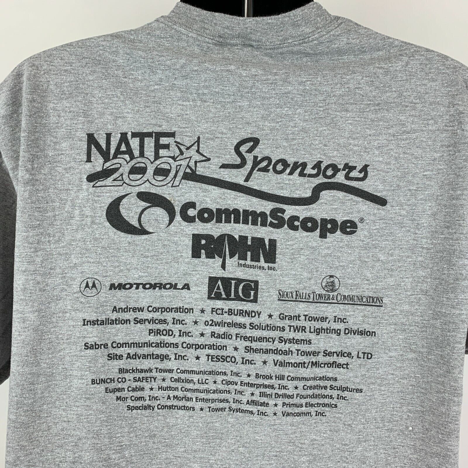 Hanes Vintage NATE Tower Erectors T Shirt National Assoc Gray XL Size US XL / EU 56 / 4 - 5 Thumbnail