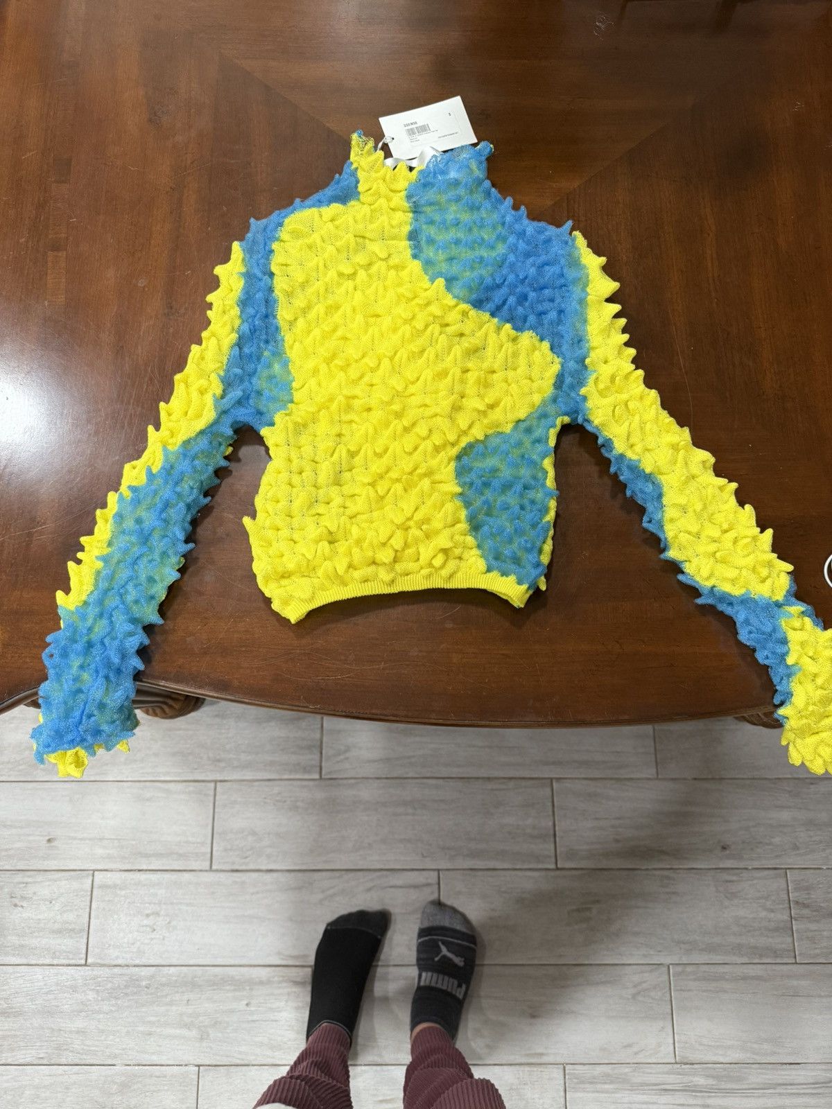 SSENSE Chet Lo SSENSE Exclusive “Tidal” Top – Blue/Yellow Size M / US 6-8 / IT 42-44 - 2 Thumbnail