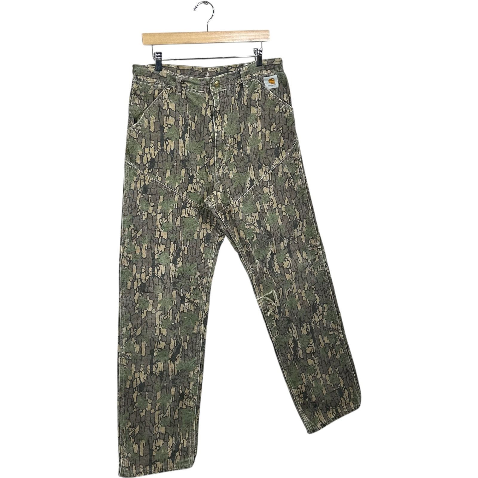 Carhartt Vintage Carhartt Tree Bark Camo Double Knee Pants 80s 34x32 Size US 34 / EU 50 - 4 Thumbnail