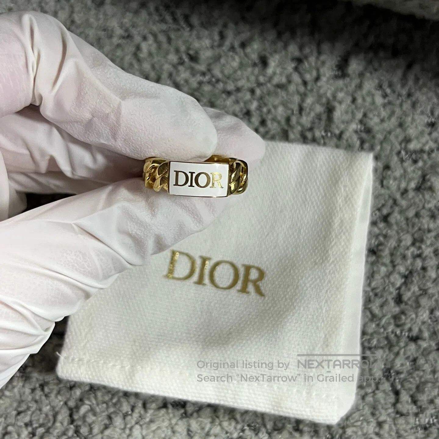 Dior Dior Bronze ring featuring the Golden Logo design| Size ONE SIZE - 3 Thumbnail