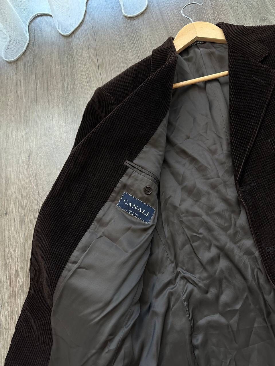 Canali × Vintage Vintage Men’s Brown Velvet Smoking Jacket Blazer Canali Size 50R - 6 Thumbnail