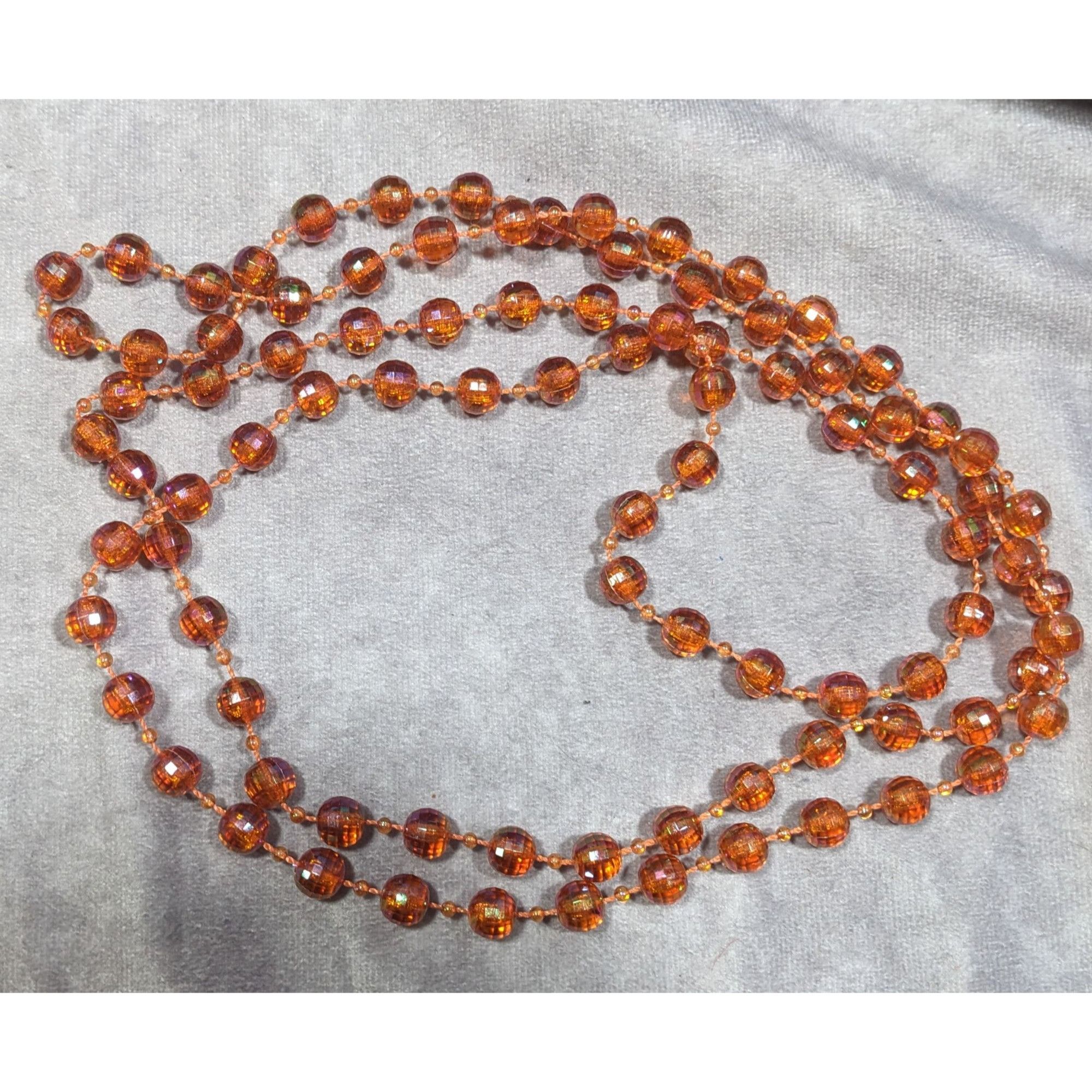 Other Sparkly Glam Orange Faceted Beaded Extra Long Necklace Size ONE SIZE - 10 Thumbnail