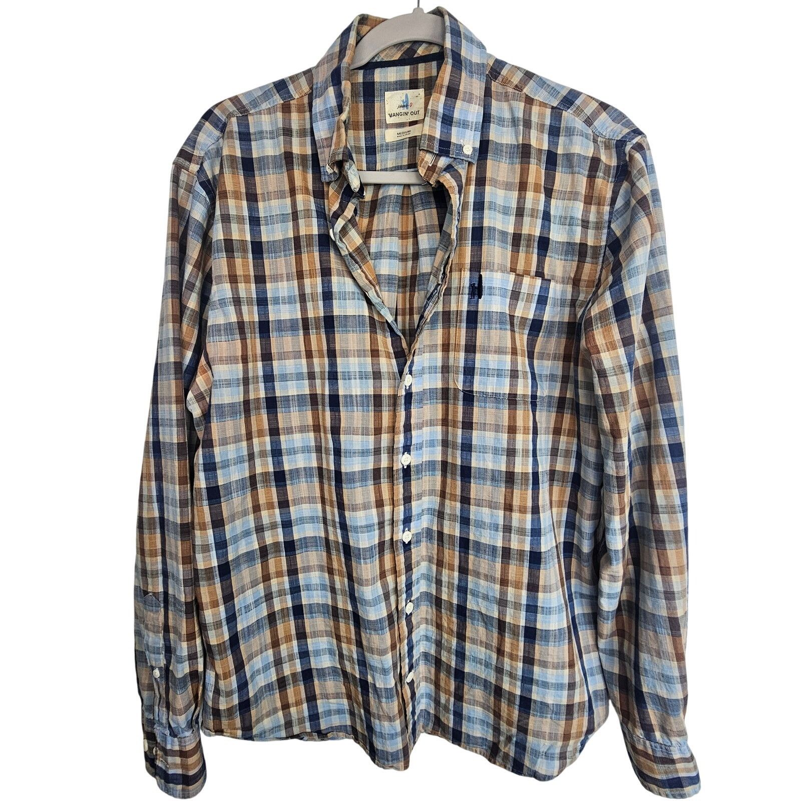johnnie-O Johnnie-O Hanging Out Mens Plaid Shirt Size M Preppy Coastal Size US M / EU 48-50 / 2 - 1 Thumbnail
