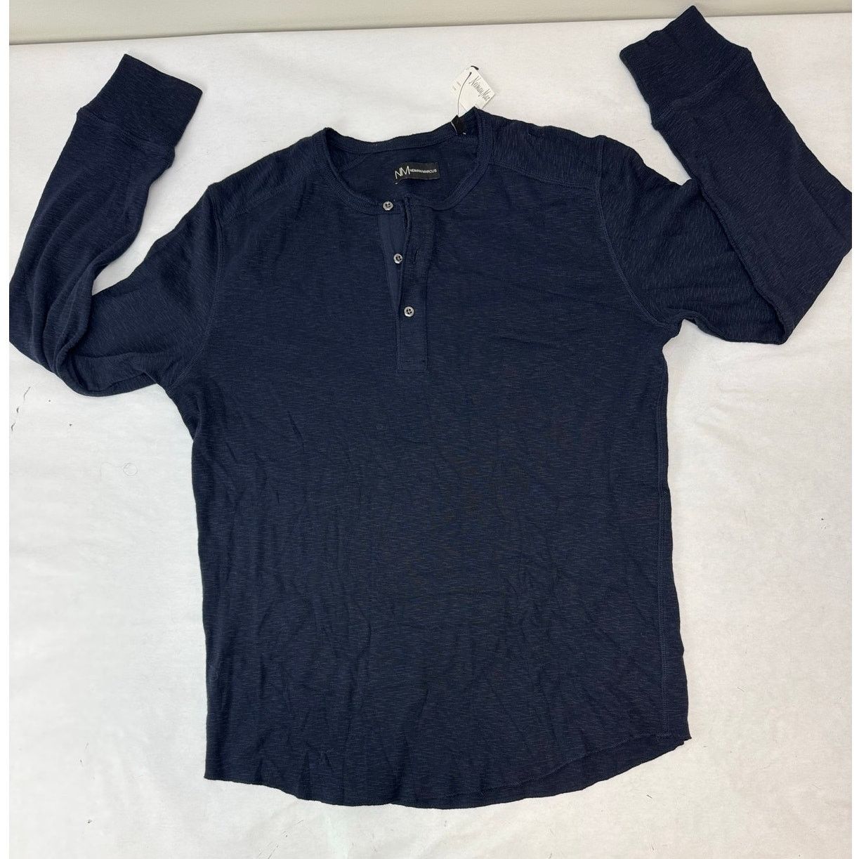 Neiman Marcus NWT Neiman Marcus Knit Henley Navy Blue - Men's Medium Size US M / EU 48-50 / 2 - 1 Thumbnail