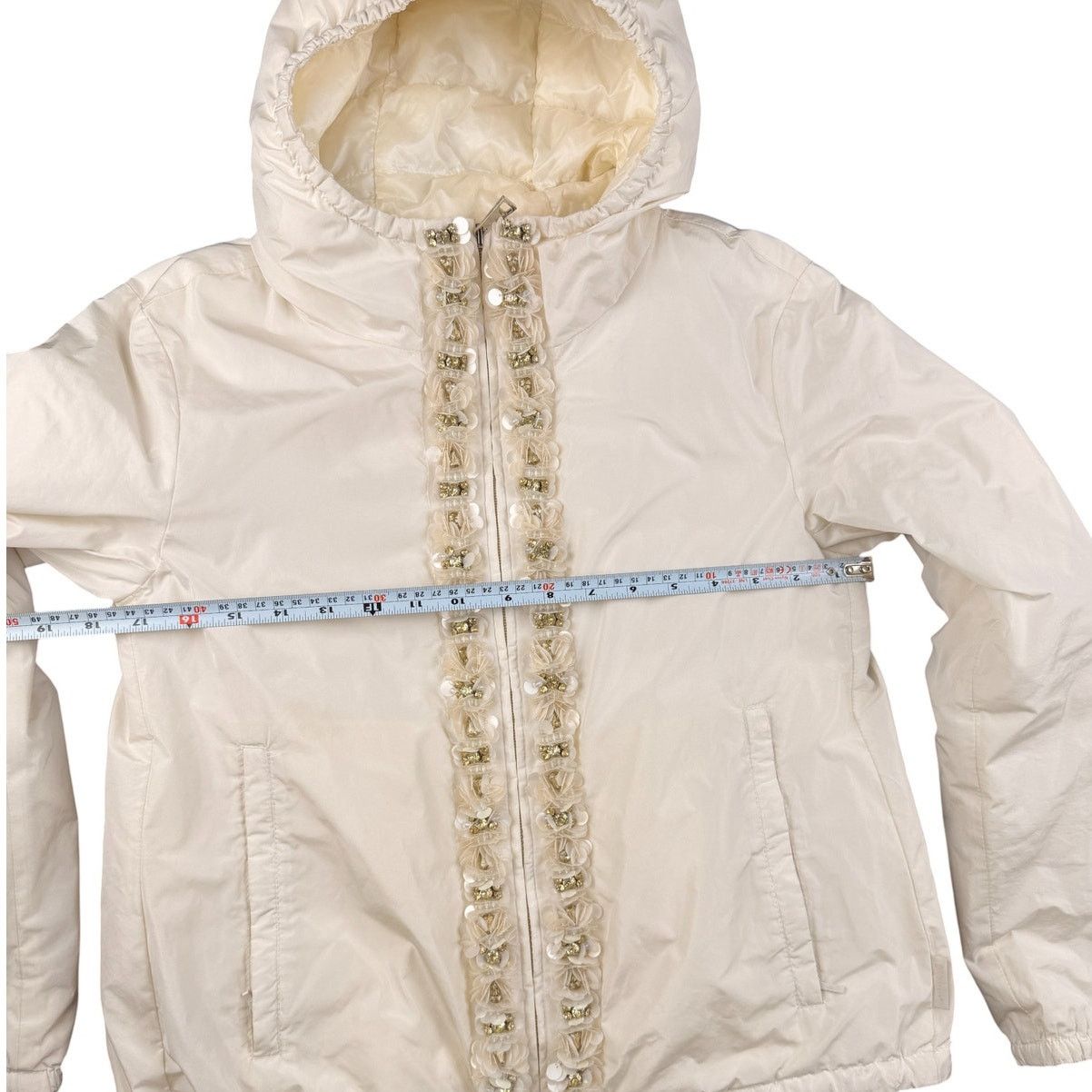 Moncler Moncler Argent Floral Rhinestone Polyester Down Jacket S/M Size US S / EU 44-46 / 1 - 9 Thumbnail
