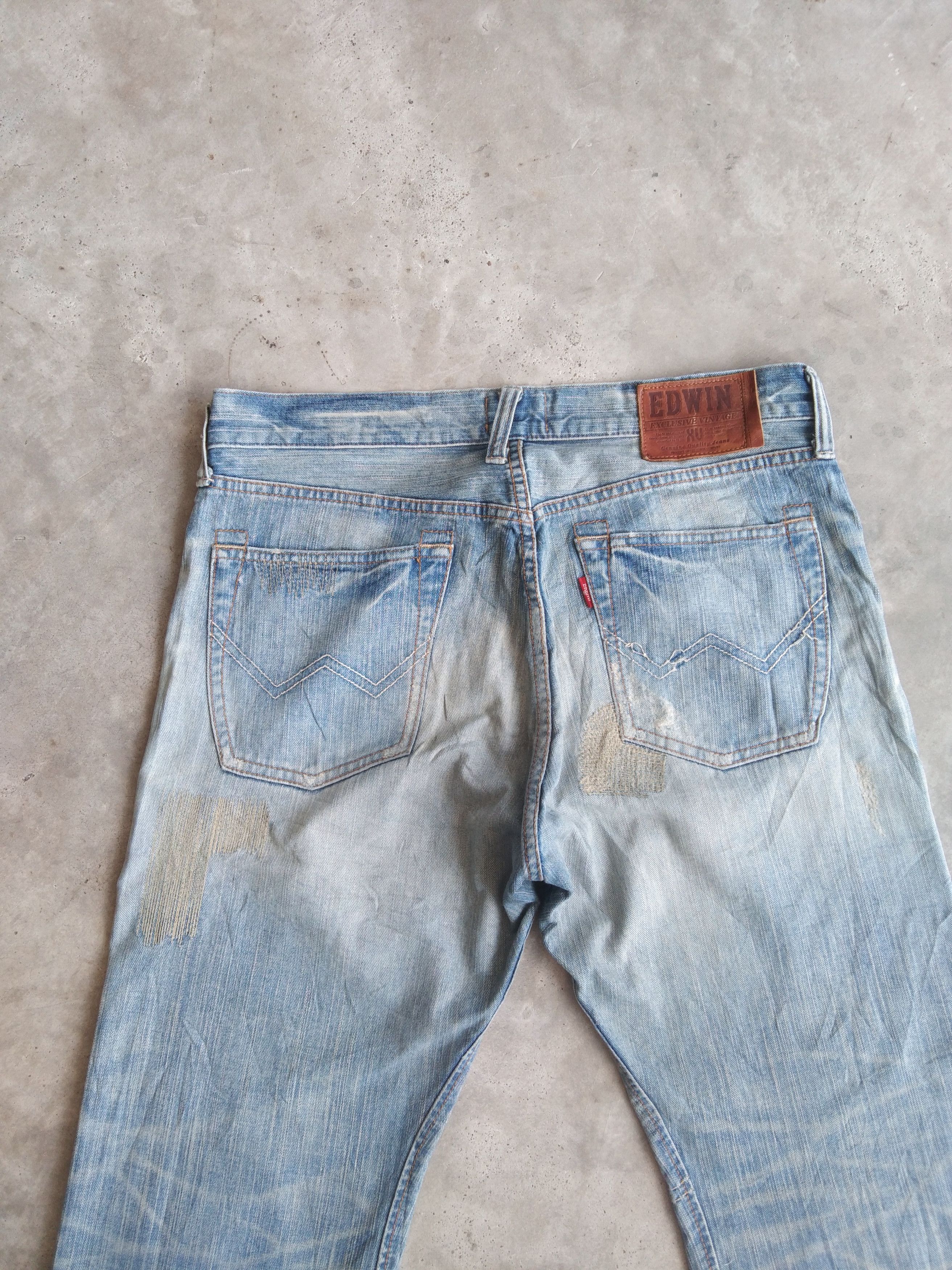 Edwin Vintage Japanese Brand Edwin Distressed Jeans 34x32 Size US 34 / EU 50 - 3 Thumbnail