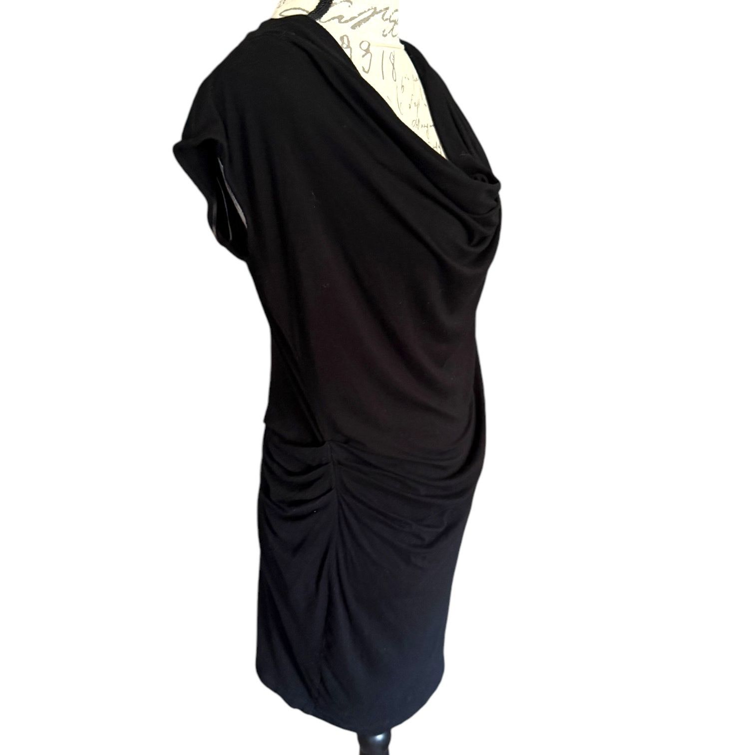 Michael Kors Michael Kors Draped Front Side Ruching Black Dress Medium Size M / US 6-8 / IT 42-44 - 2 Thumbnail