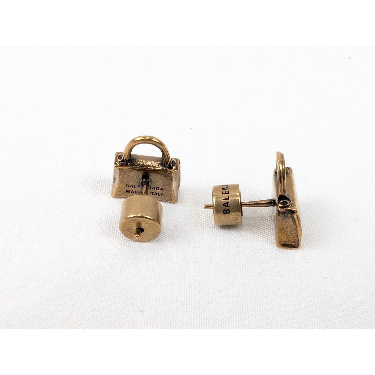 Balenciaga o1rshd1 Size: OS / Bronze Brass Hourgl Stud in Gold Size ONE SIZE - 8 Thumbnail