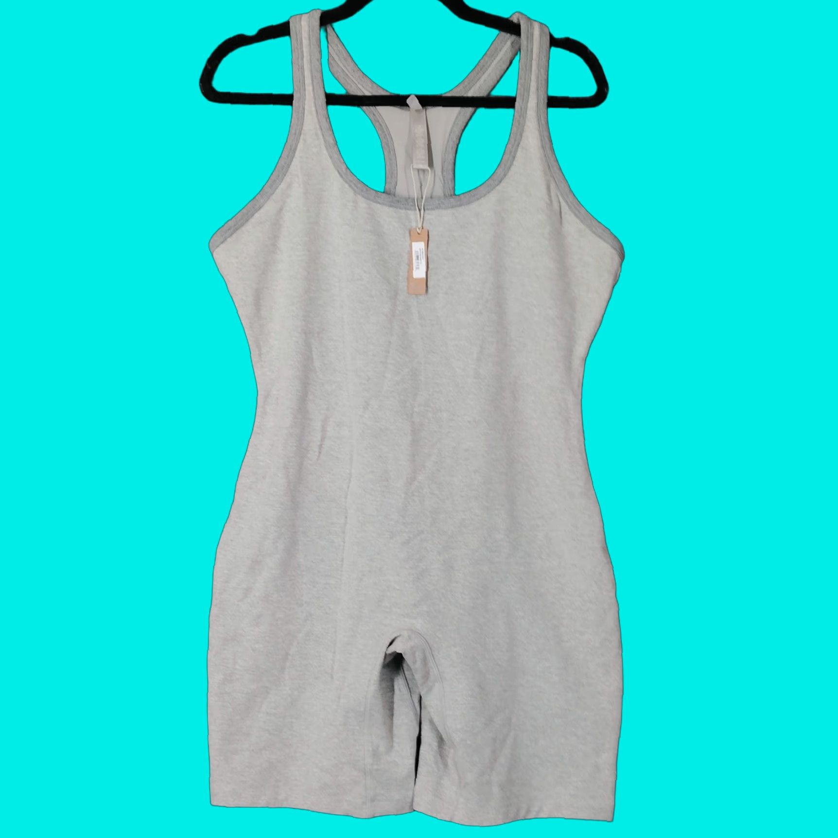 SKIMS SKIMS Bodysuit Outdoor Mid Thigh Heather Grey 4XL Sleeveless Athletic Plus One-Piece Women’s Outdoor Bodysuit Size XXL / US 16-18 / IT 52-54 - 1 Thumbnail