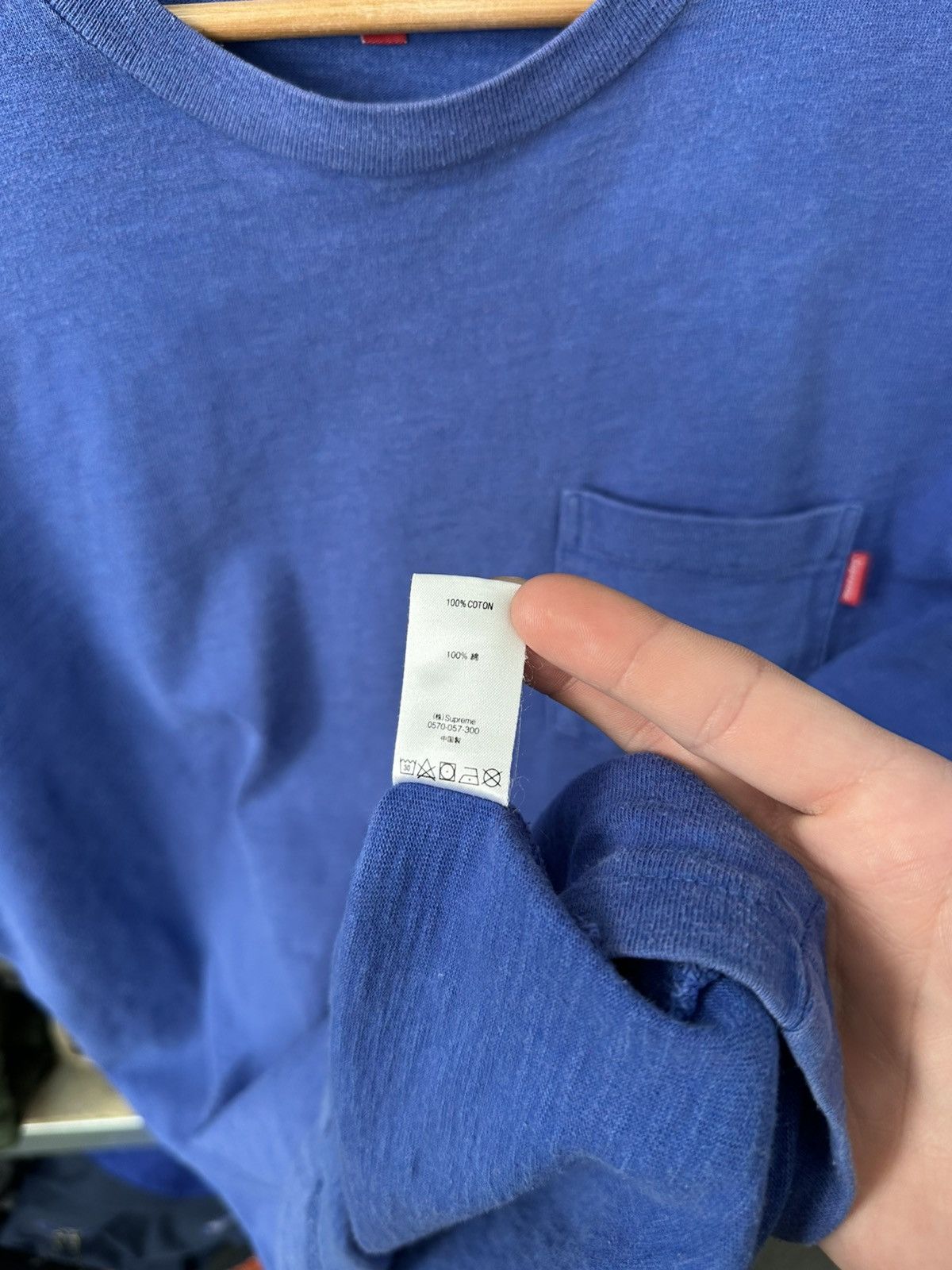 Supreme Supreme Pocket T-Shirt Red Box Logo Blue Faded Y2K Basic Tee Size US L / EU 52-54 / 3 - 10 Thumbnail