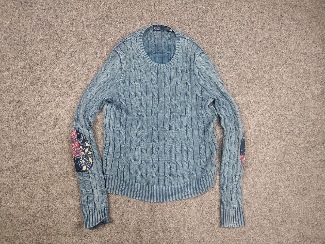 Polo Ralph Lauren Rare Polo Ralph Lauren Indigo Patchwork Elbow Knit Sweater Size XL / US 12-14 / IT 48-50 - 9 Thumbnail