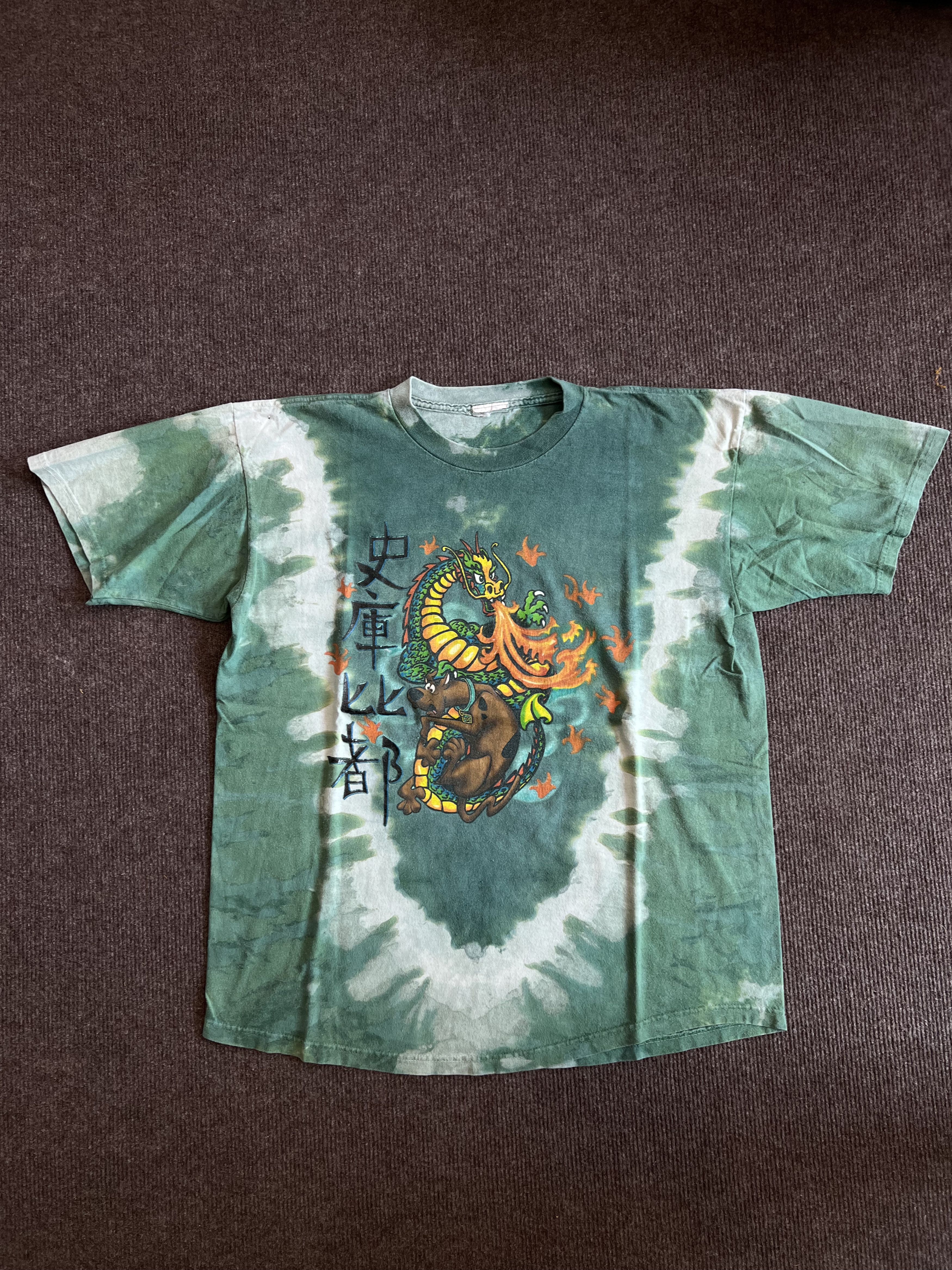 Vintage Vintage 90s Scooby Doo Dragon Tie Dye T-Shirt Size US XL / EU 56 / 4 - 4 Thumbnail