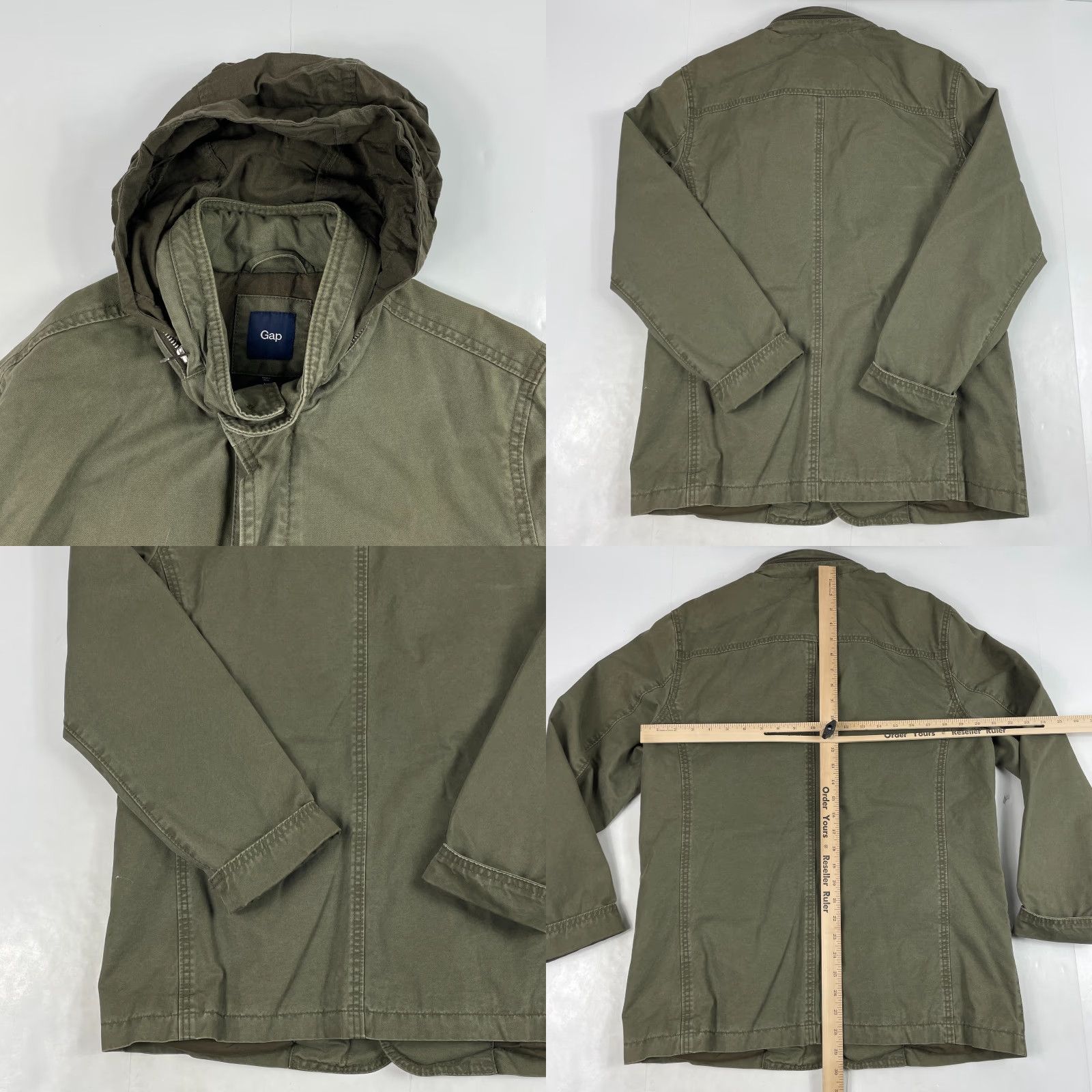 Gap VINTAGE Gap Jacket Mens M Green Field Utility Canvas Hooded Military Chore Size US M / EU 48-50 / 2 - 8 Thumbnail