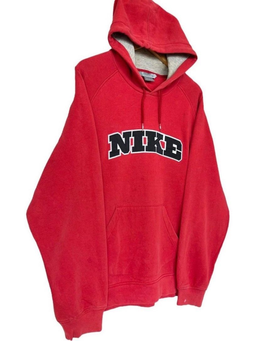 Nike Vintage Y2k Nike Distressed Sunfaded Red Baggy Boxy Hoodie Size US L / EU 52-54 / 3 - 2 Thumbnail