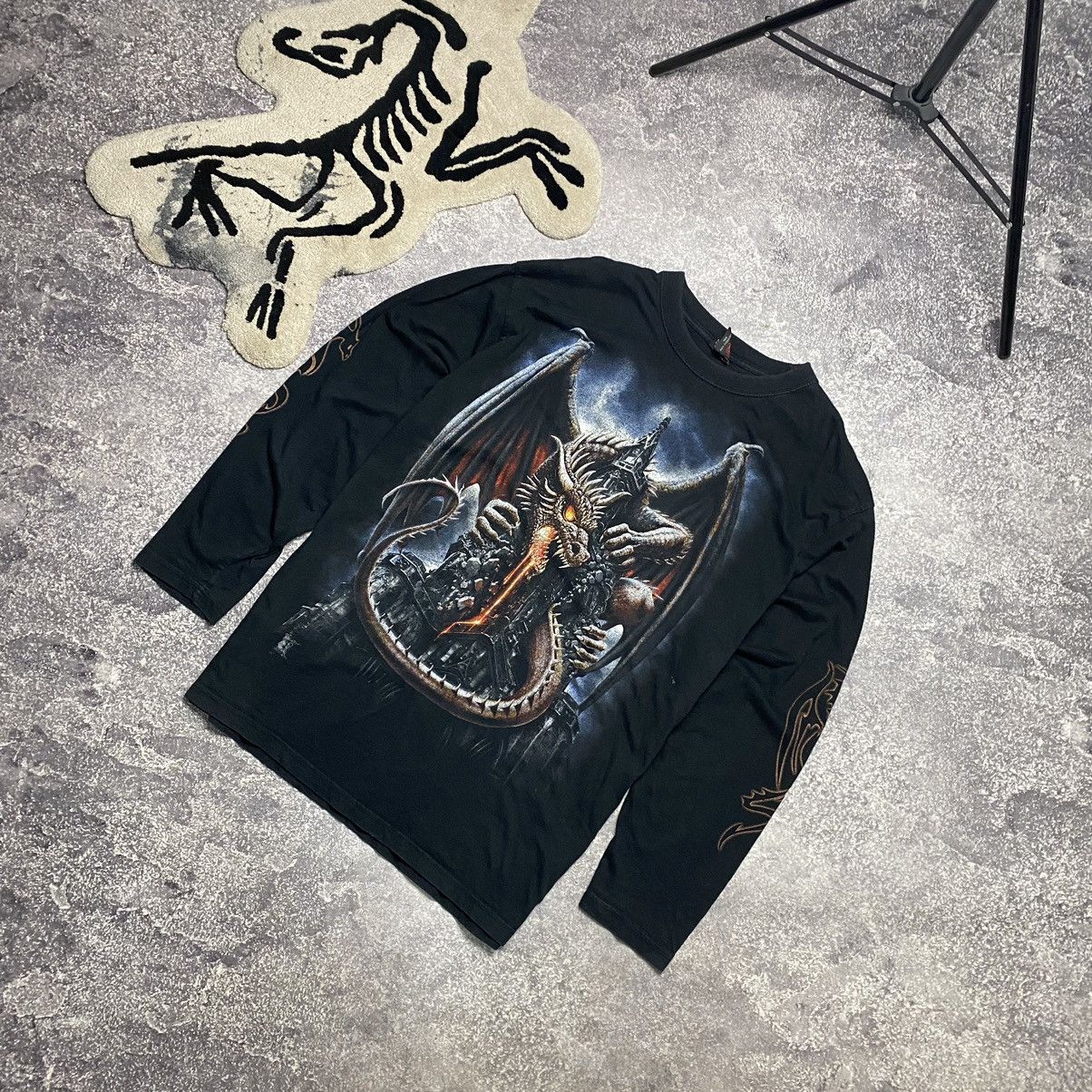 Band Tees Vintage Spiral Dragon Rare Big Graphic overprint Longsleeve Size US XXL / EU 58 / 5 - 1 Thumbnail