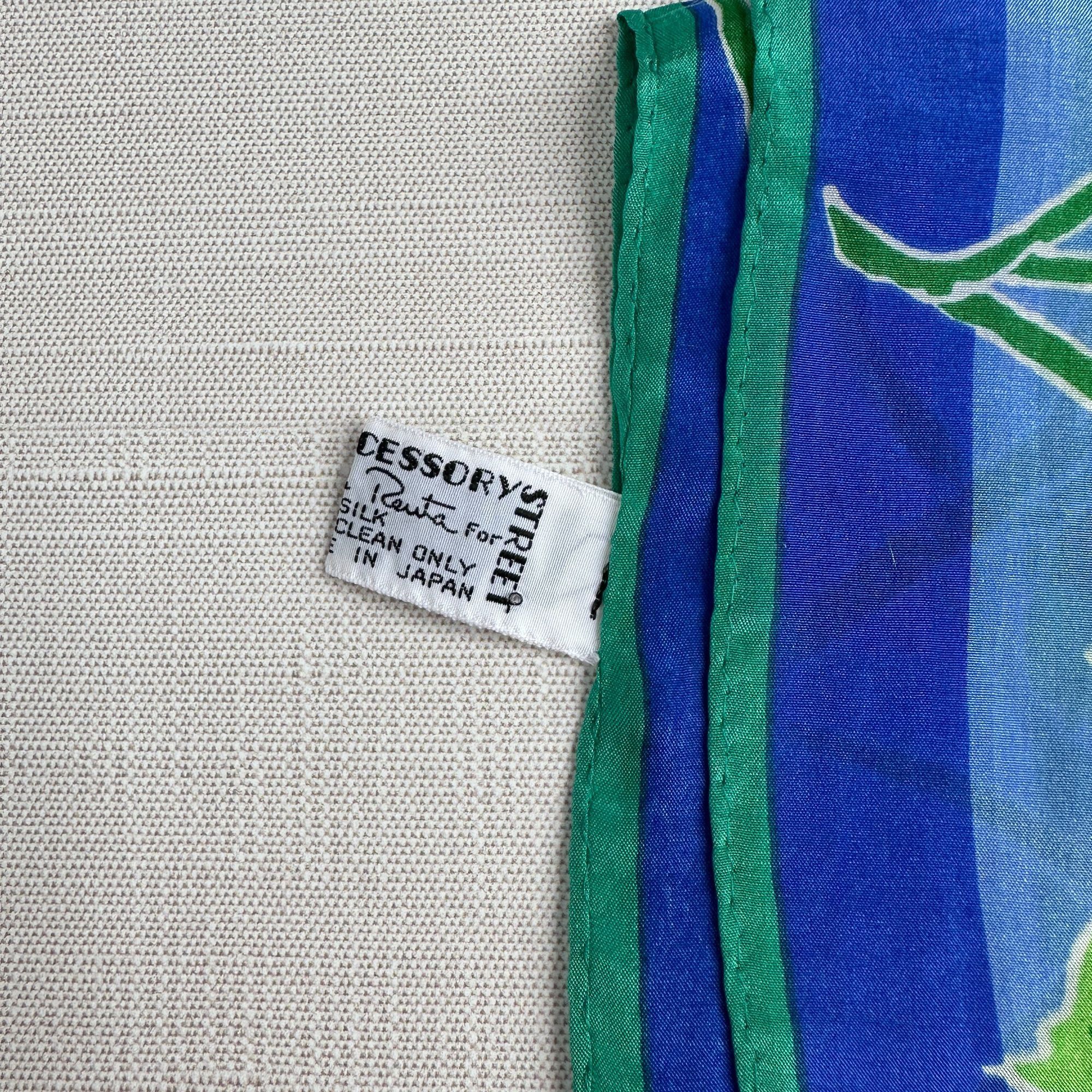 Oscar De La Renta Oscar de la Renta Green Blue Purple Silk Scarf 10x50 Size ONE SIZE - 5 Thumbnail