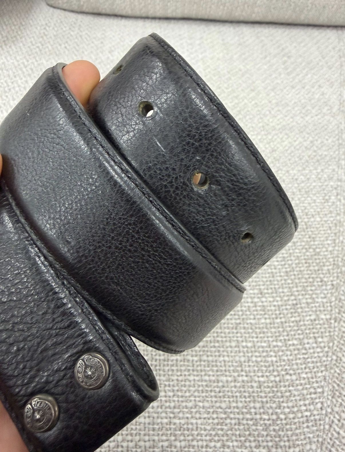Chrome Hearts Size 30 Chrome Hearts Plain Black Leather Belt Size ONE SIZE - 3 Thumbnail