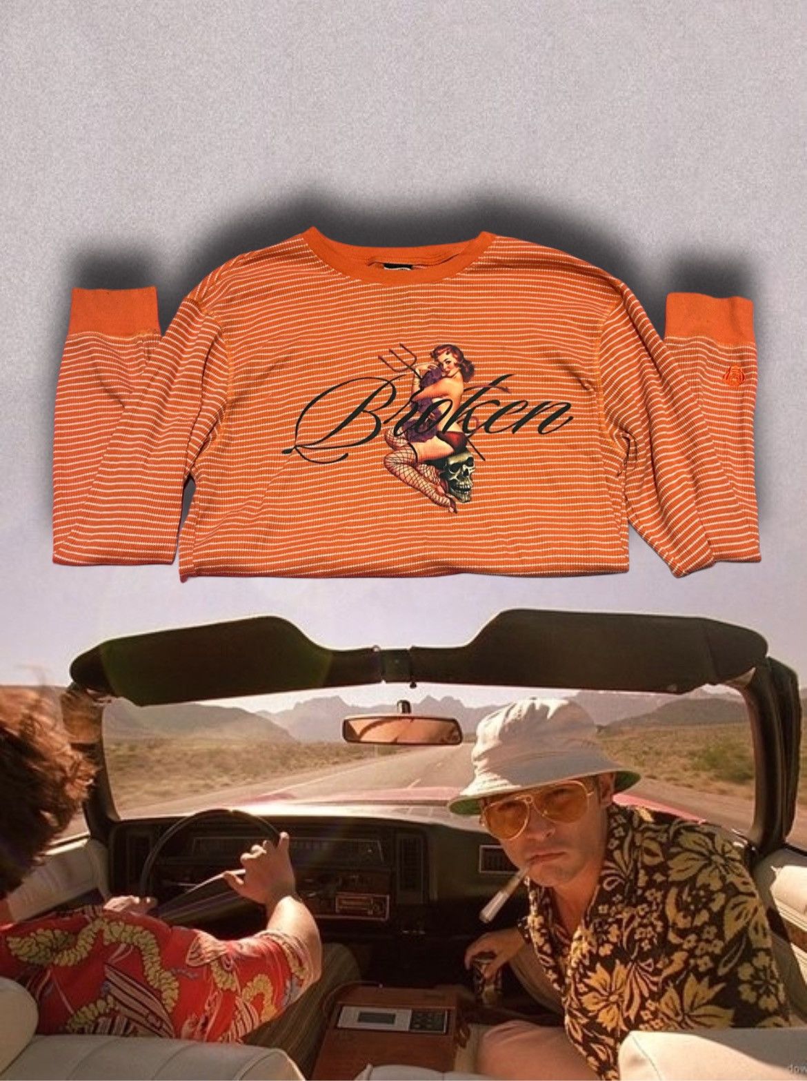Broken Promises Co. × Japanese Brand ‘Broken Promises’ STRIPPED Y2K LONG SLEEVE Size US M / EU 48-50 / 2 - 1 Thumbnail