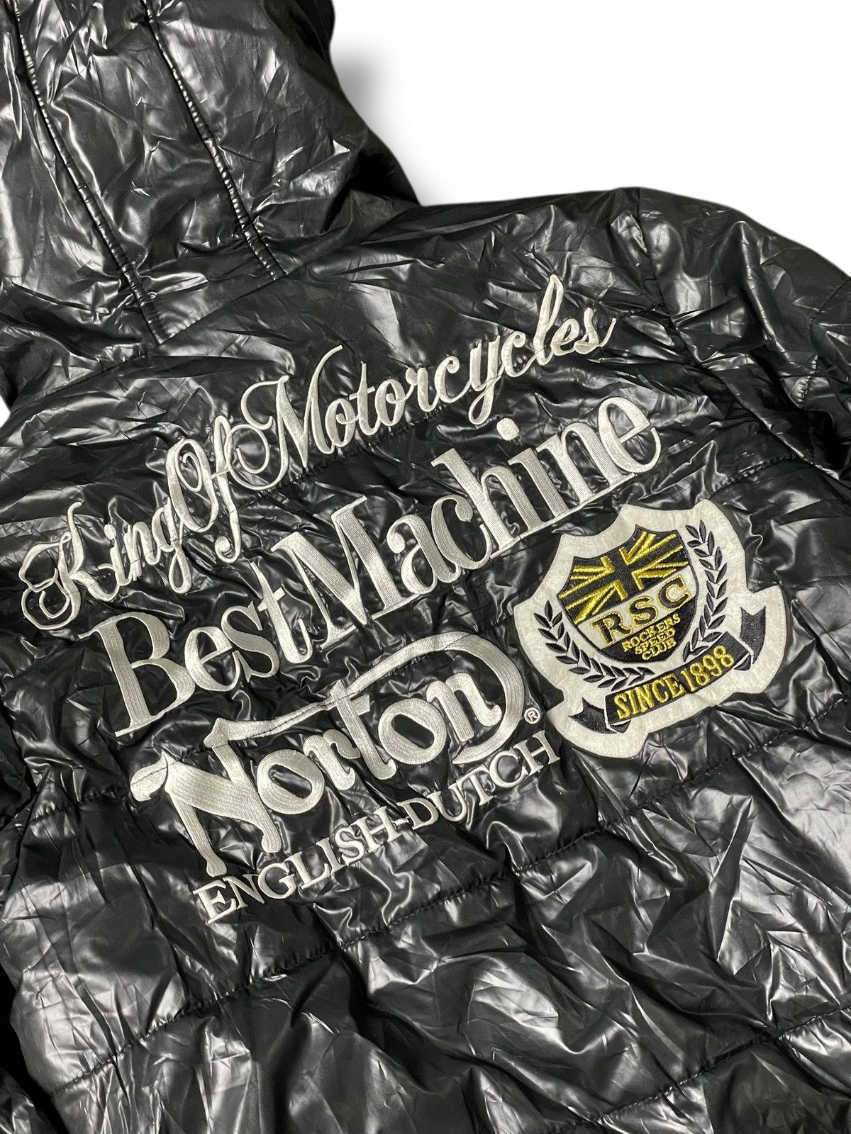 Japanese Brand × Norton × Vintage NORTON Embroidered Biker Leather Jacket (134) Size US XXS / EU 40 - 8 Thumbnail