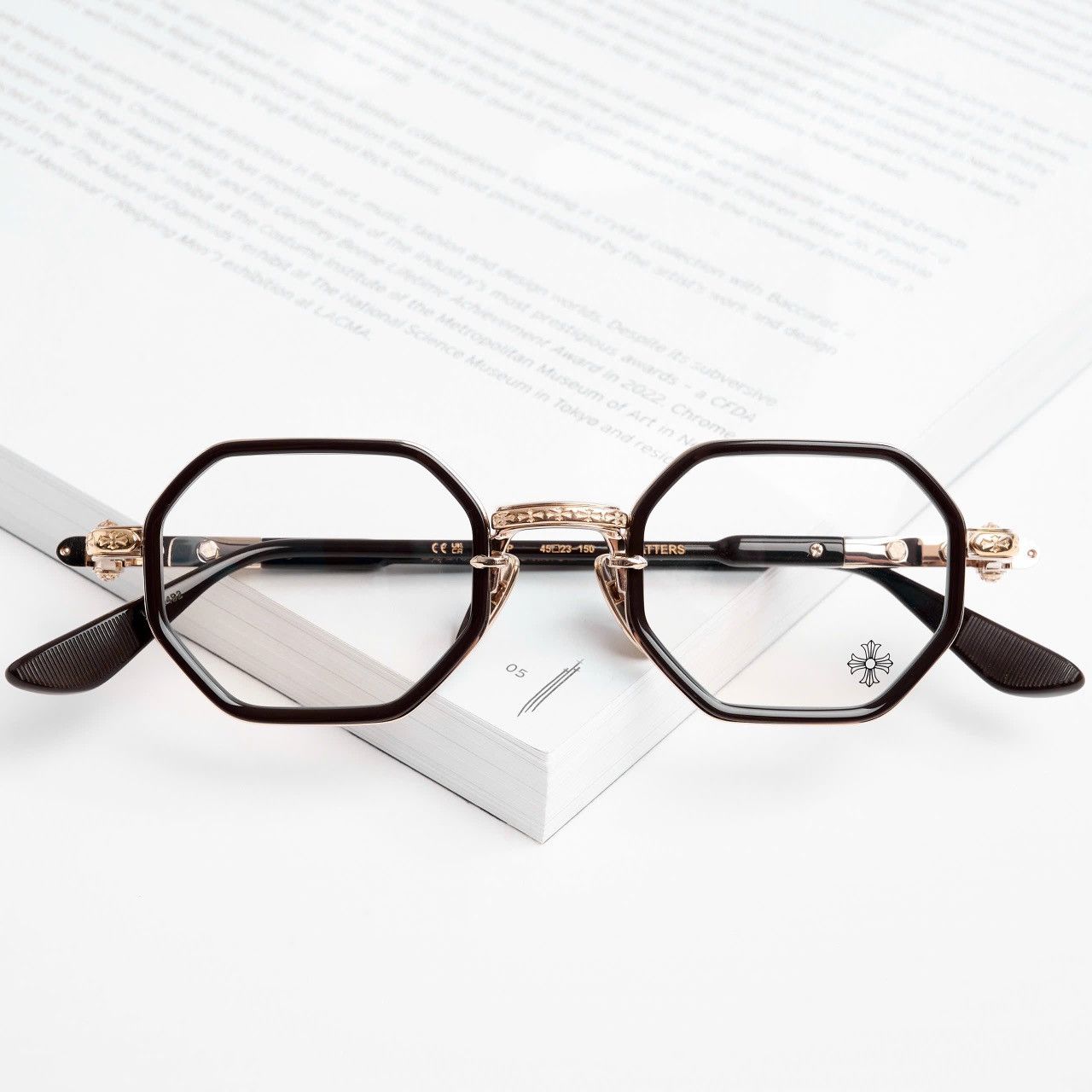 Chrome Hearts CHROME HEARTS TATTERS CLASSIC BROWN - GOLD PLATED GLASSES Size ONE SIZE - 6 Thumbnail