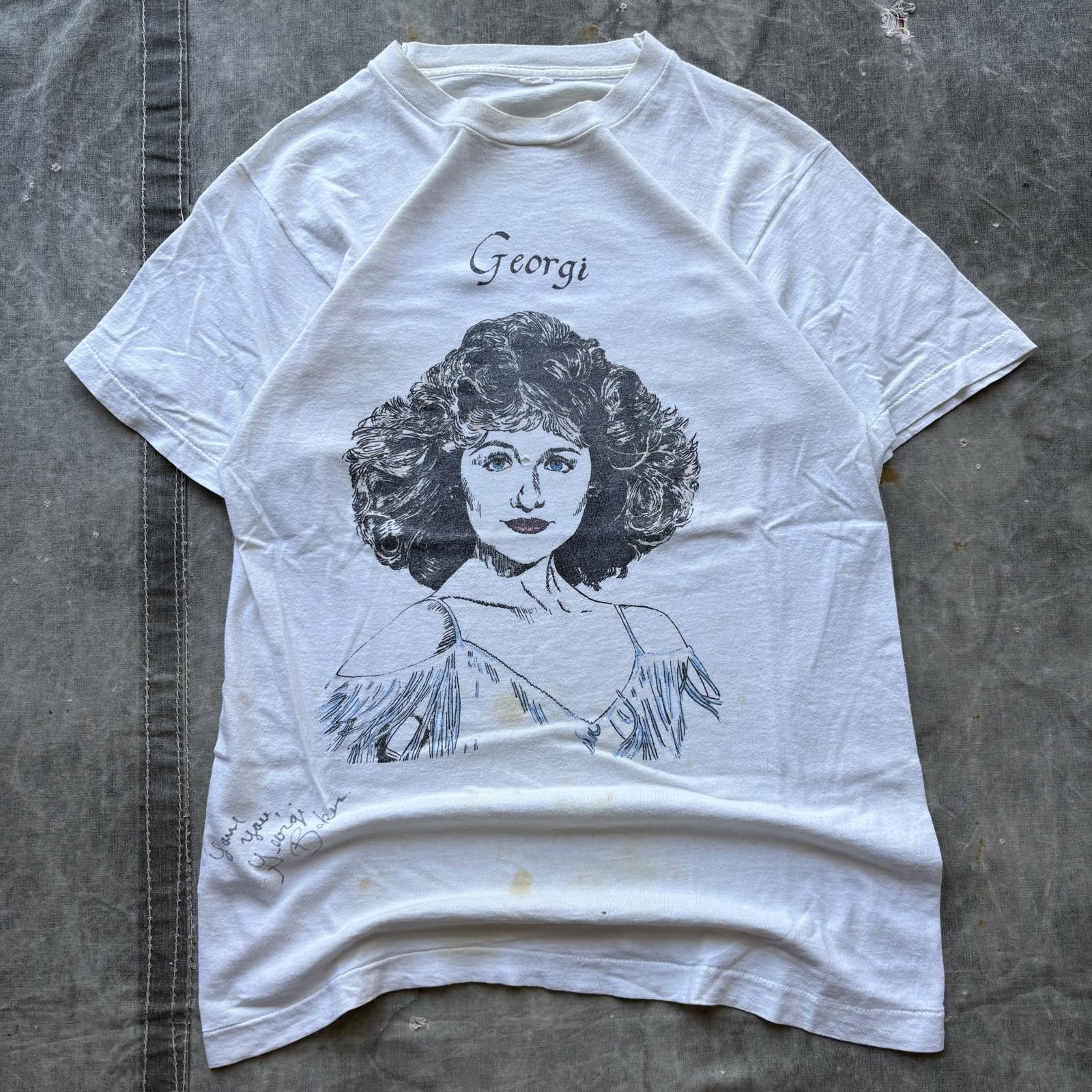 Fruit Of The Loom Vintage 60s 70s Georgi Baker Local Celebrity Unique Shirt Size US M / EU 48-50 / 2 - 1 Thumbnail
