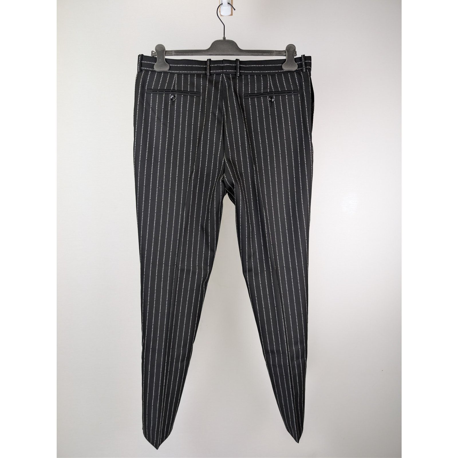 Alexander McQueen o1rshd1 McQueen Lettered Pinstripe Pants in Black/White Size US 40 / EU 56 - 17 Thumbnail