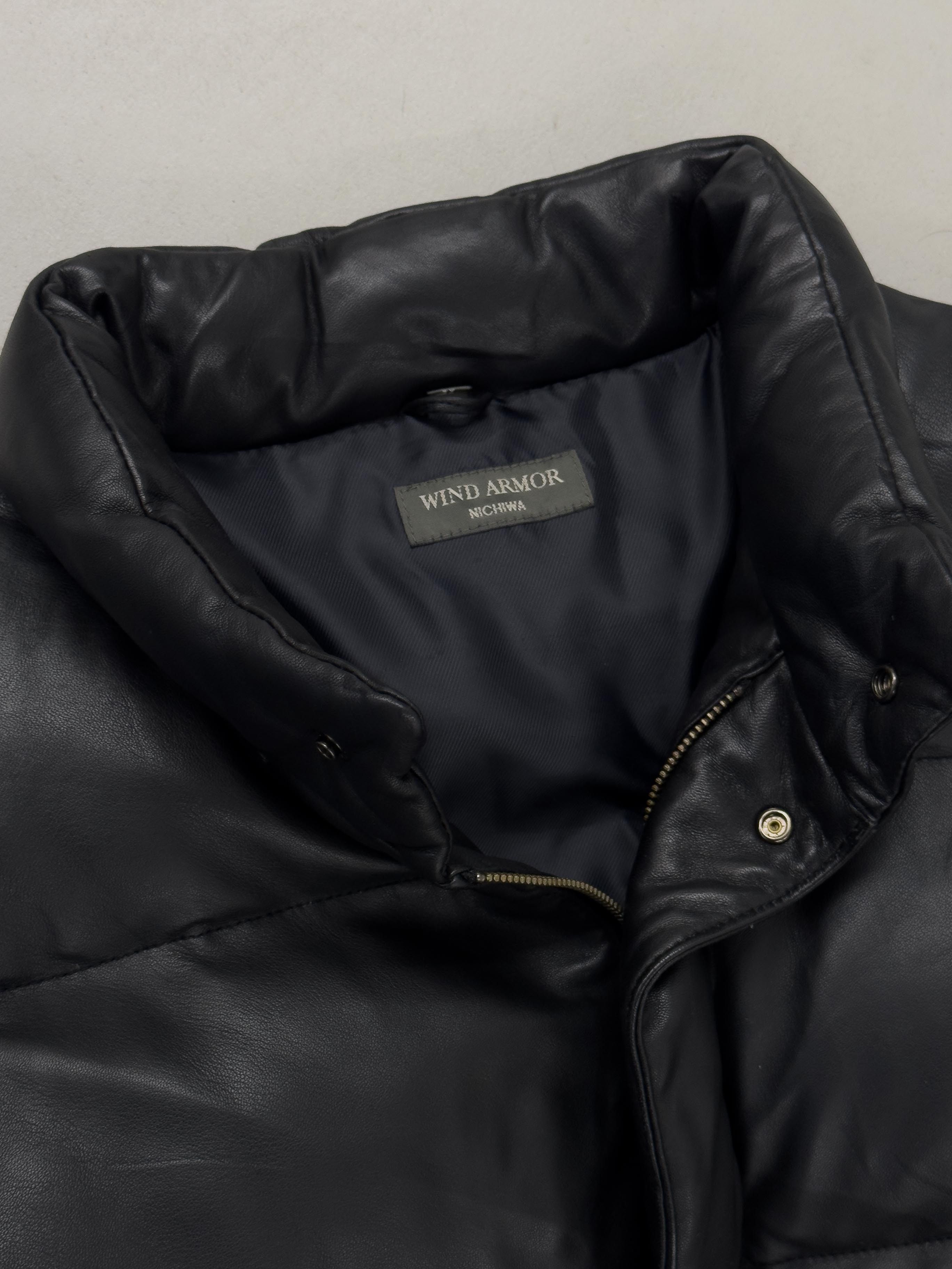 Japanese Brand Wind Armor Leather Puffer Jacket Size US XL / EU 56 / 4 - 4 Thumbnail