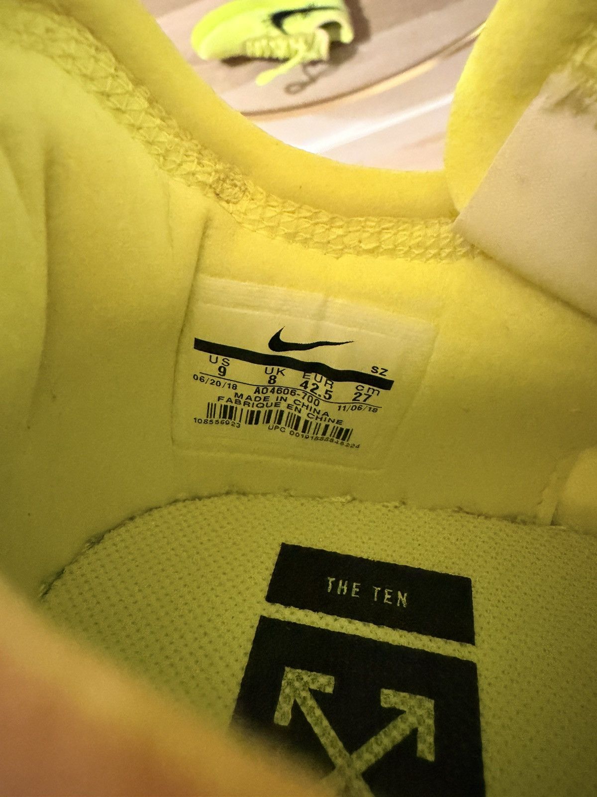 Nike × Off-White **NEW**Air Force 1 Low Off-White Volt Size 9 Size US 9 / EU 42 - 6 Thumbnail