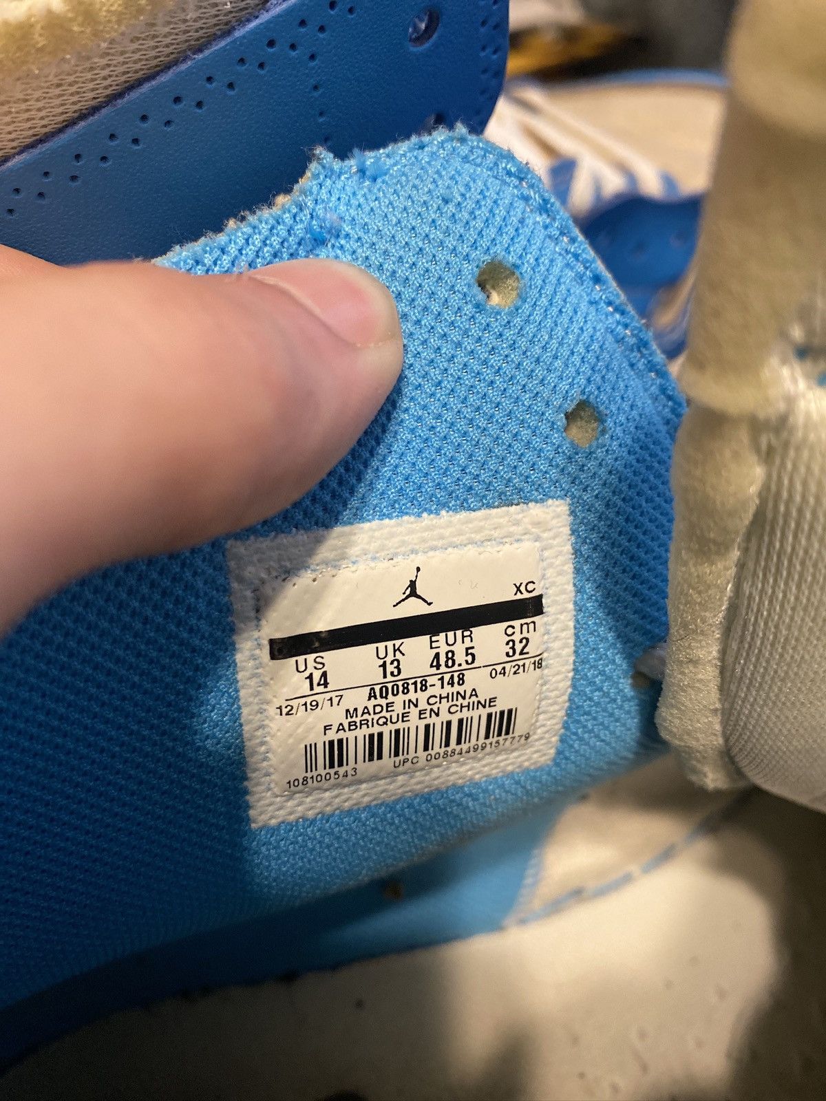 Off-White Off White Air Jordan Jordan 1 “UNC” Size US 14 / EU 47 - 6 Thumbnail