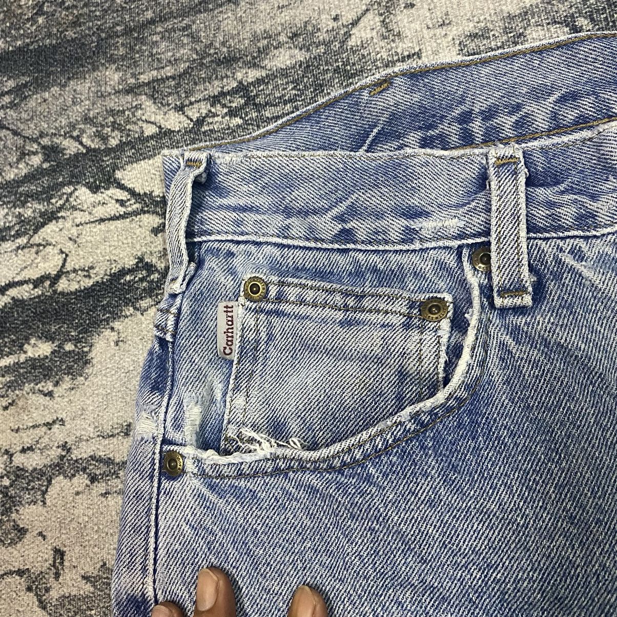 Carhartt × Jean × Vintage Vintage Carhatt Distressed Baggy Denim Jeans Size US 35 - 4 Thumbnail