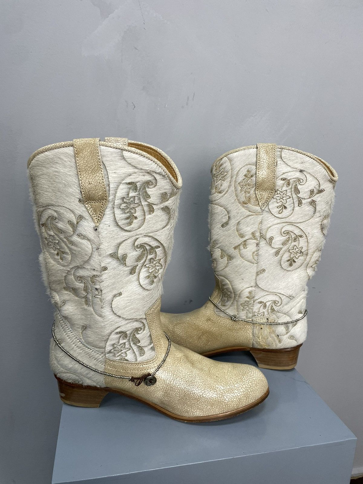 Vintage 90s Vintage Leather Cowboy Boots Western shoes GUIDI STYLE Size US 5 / IT 35 - 6 Thumbnail