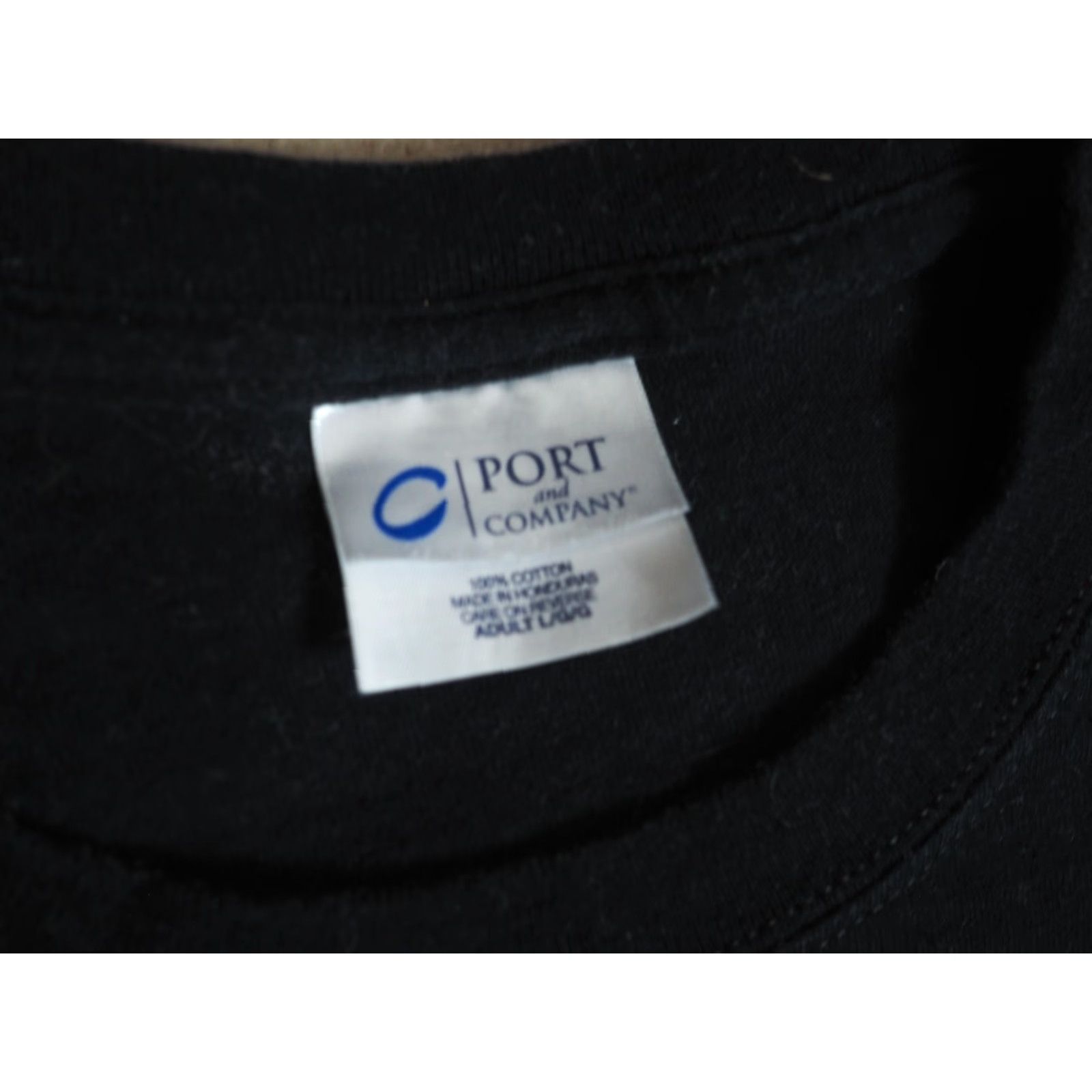 Port & Company VTG Port & Company T-Shirt Shirt Mens L Black Crew Neck Short Sleeve Graphic Print Art 20.5" Pit to Pit 28" Length Size US L / EU 52-54 / 3 - 4 Thumbnail