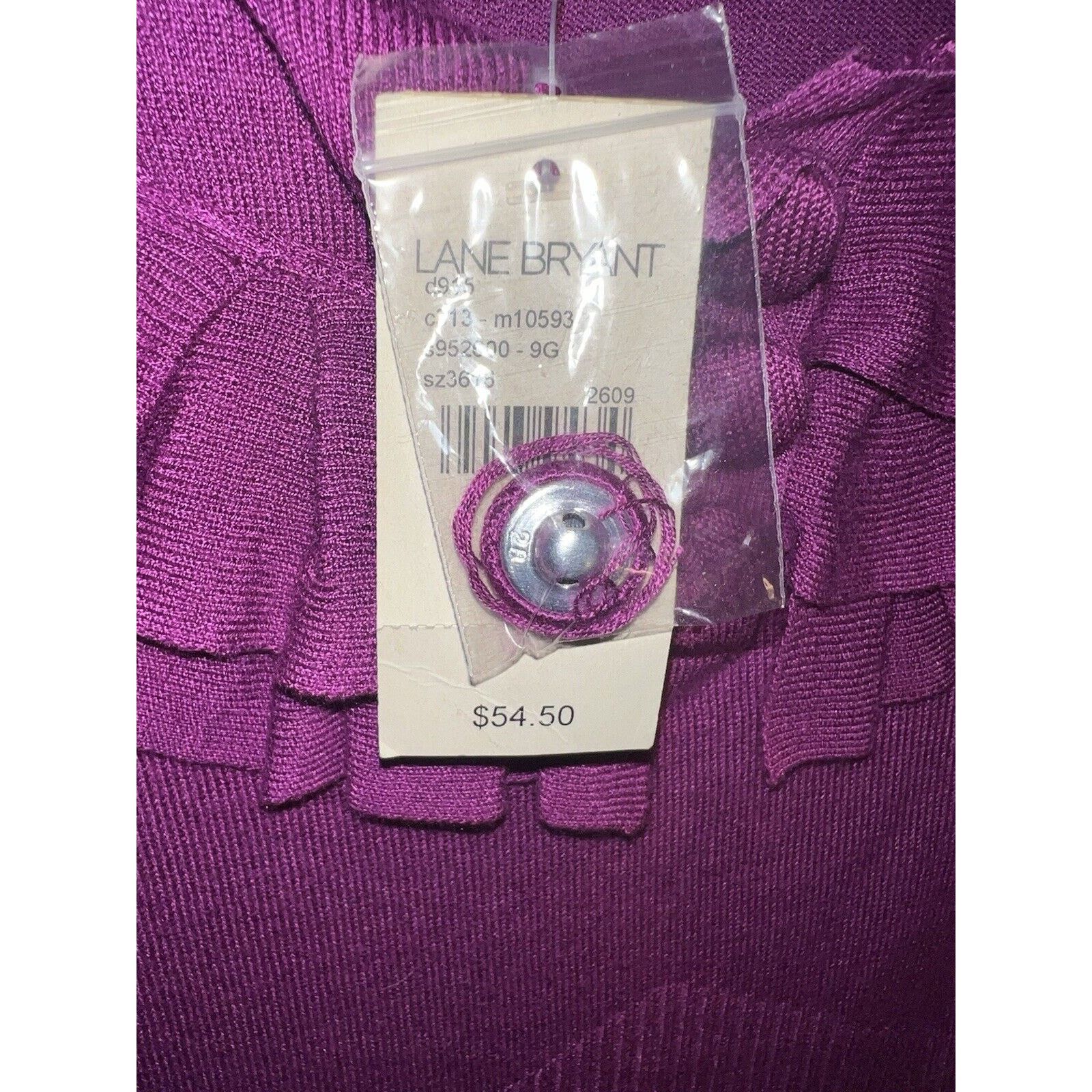 Other LANE BRYANT Blouse Fuchsia Pink 18/20 Ruffle Womens Shirt Size XXL / US 16-18 / IT 52-54 - 3 Thumbnail