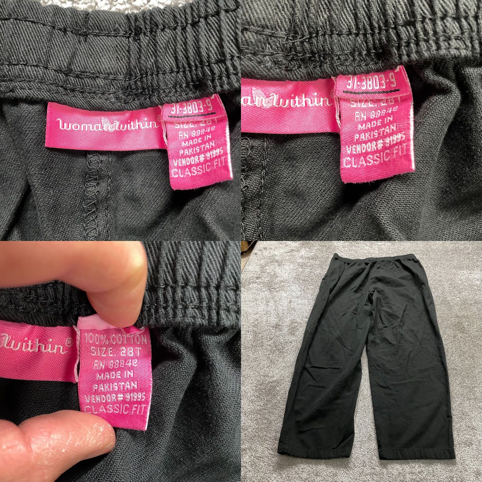 Vintage Woman Within Jeans Pants Womens Plus 28 Tall Black Classic Straight Ladies 40x34 Size 27" / US 4 / IT 40 - 8 Thumbnail