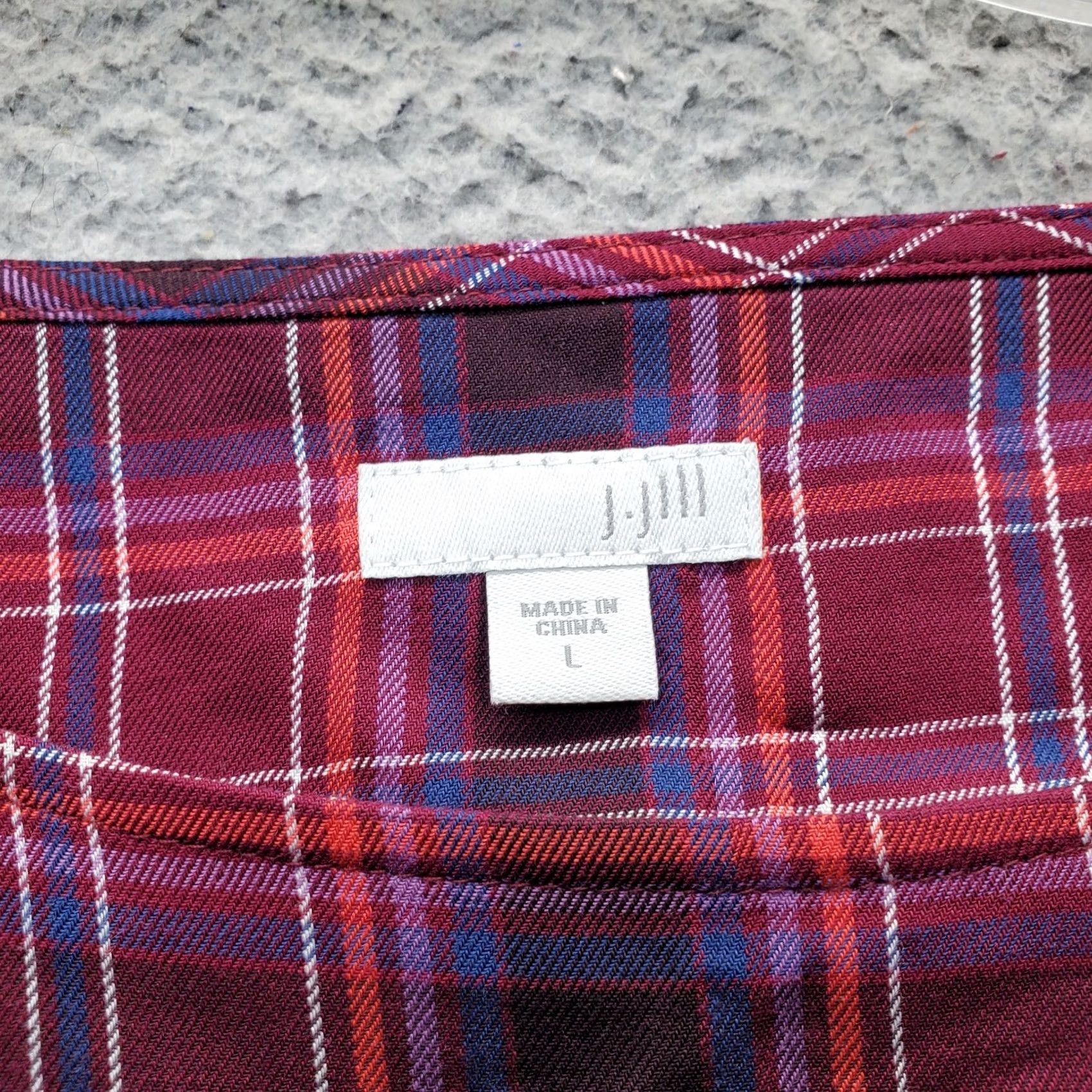 J. Jill J. Jill Women's Tunic Blouse - Plaid Boat Neck Long Sleeve Multi Color, Size L, Regular Fit Size L / US 10 / IT 46 - 5 Thumbnail