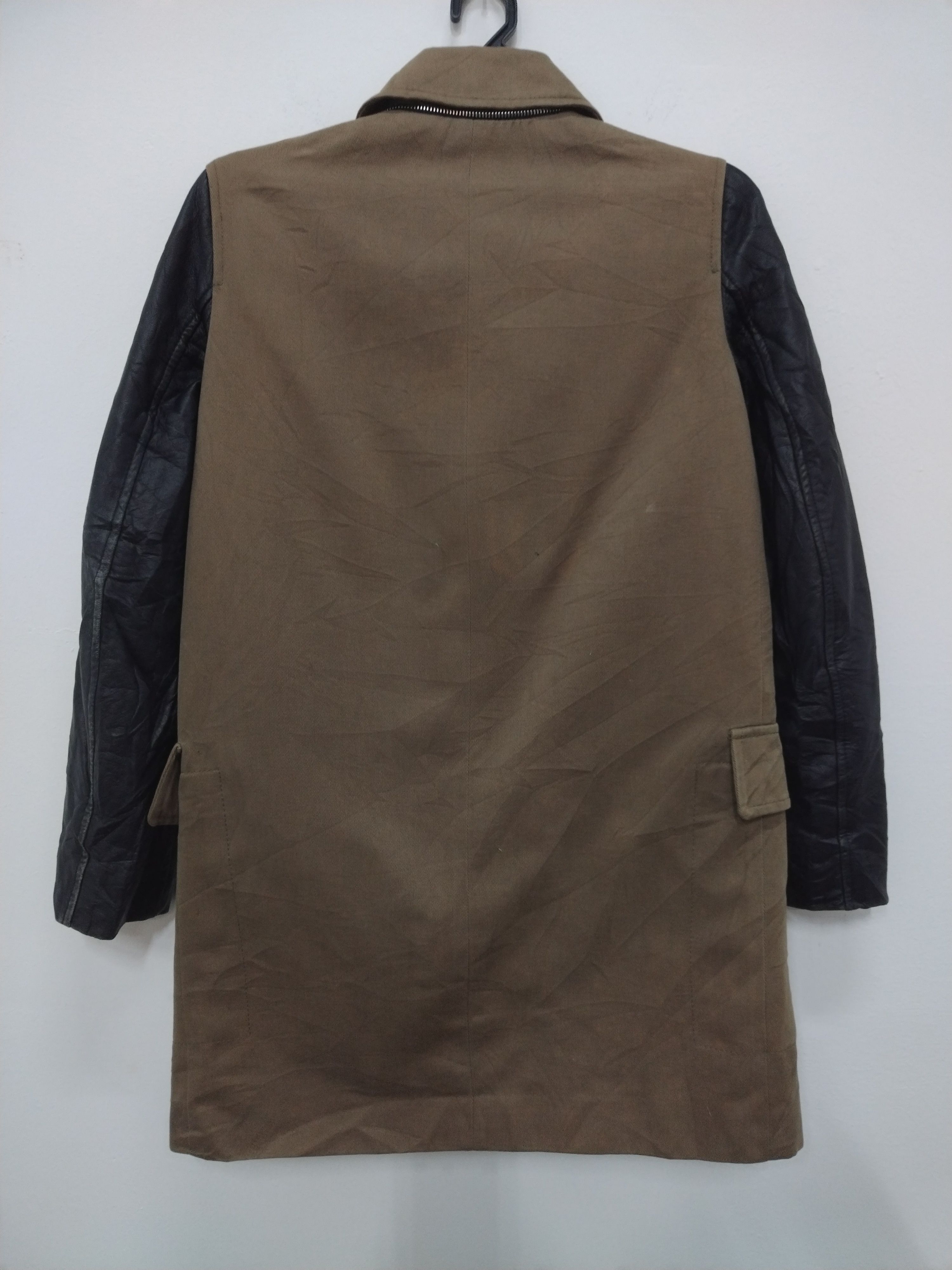Genuine Leather × Zara Denim + Leather long Jacket Zara Size US S / EU 44-46 / 1 - 2 Thumbnail