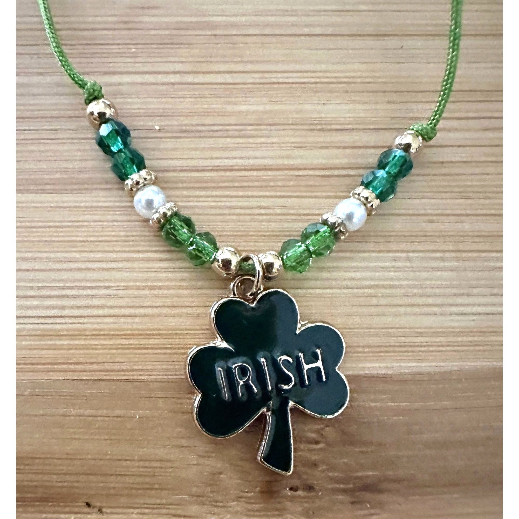 Handmade St Patricks Day Shamrock Knotted String Beaded Bracelet Ankl Size ONE SIZE - 3 Thumbnail