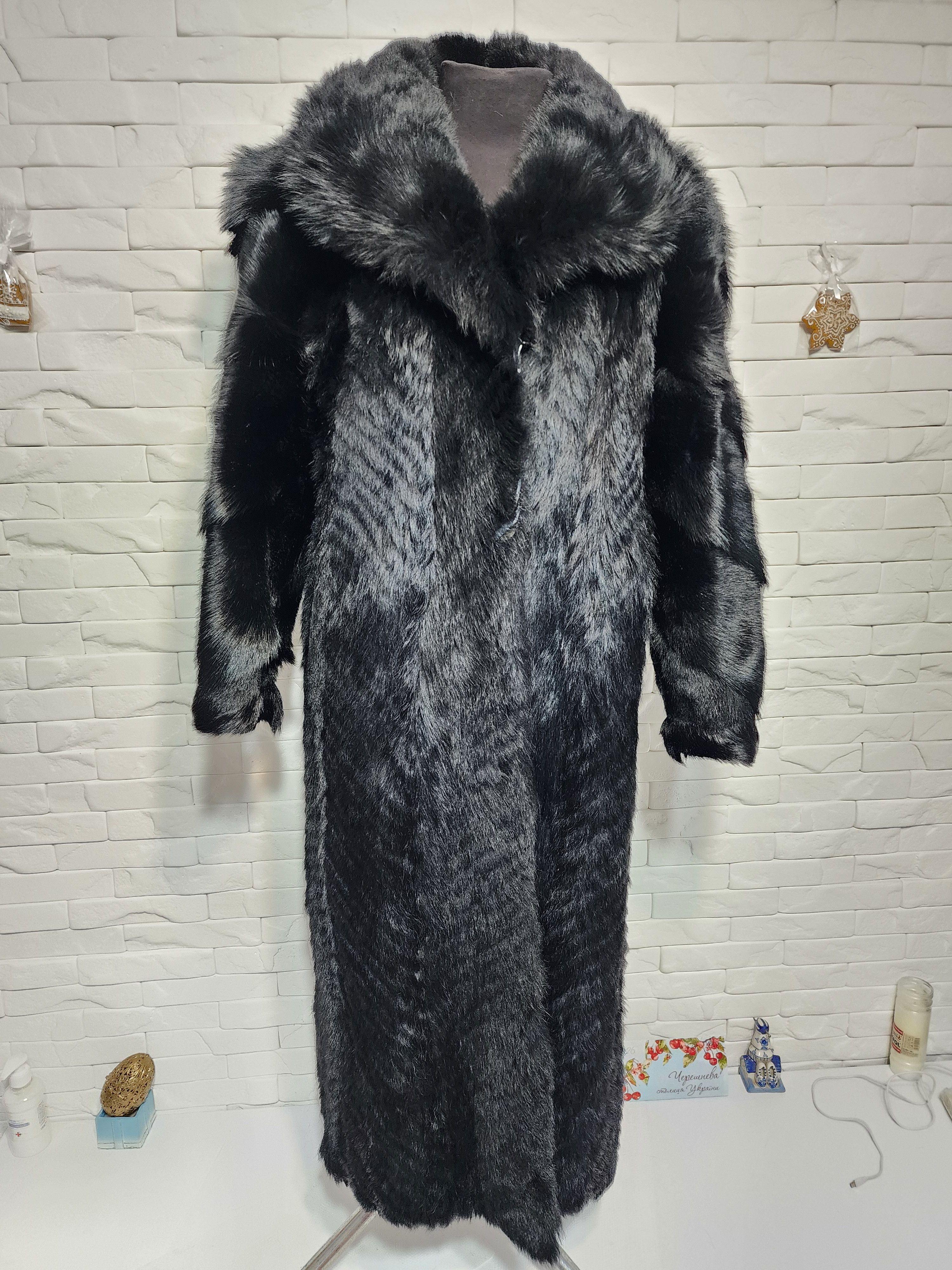 Furla Black Genuine Fur Coat: Women's Winter Coat Size M / US 6-8 / IT 42-44 - 1 Thumbnail