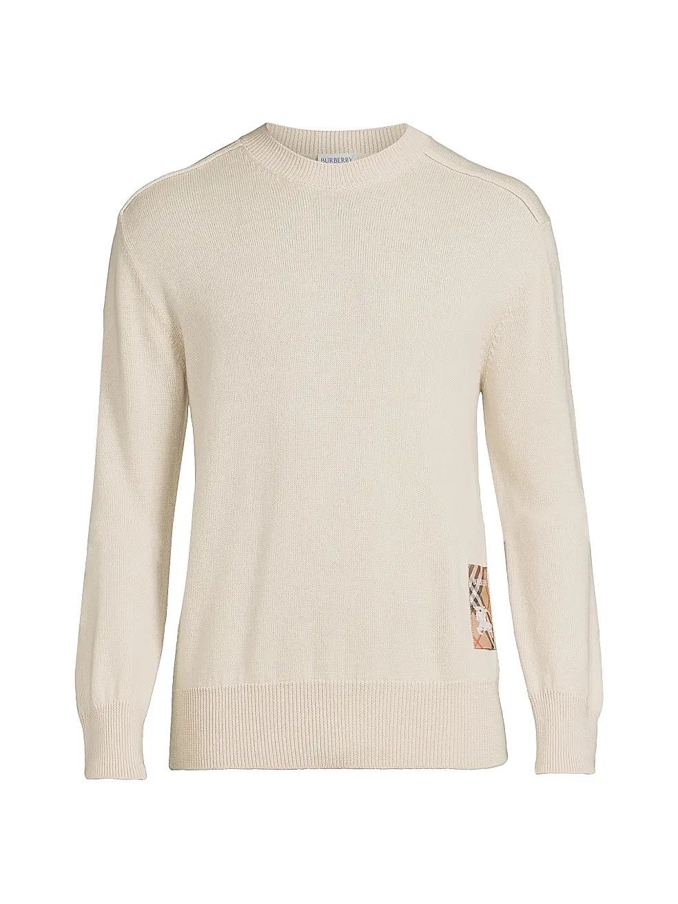 os11x1225 Dup / Check Label Wool Sweater in Beige