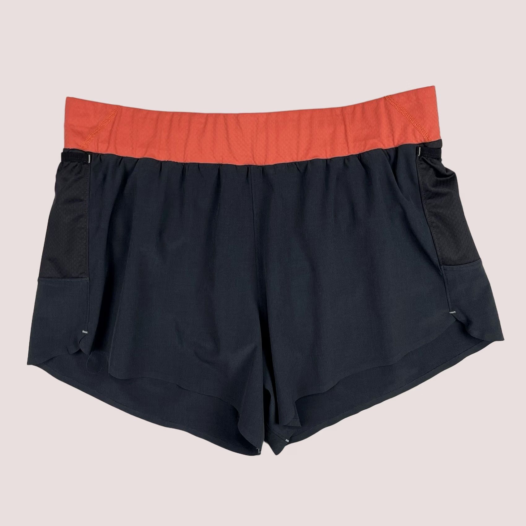 Vintage Rabbit Running Shorts Womens XL Black Orange Running Jogging Trail Zip Pocket Size 40" / US 18 - 1 Thumbnail