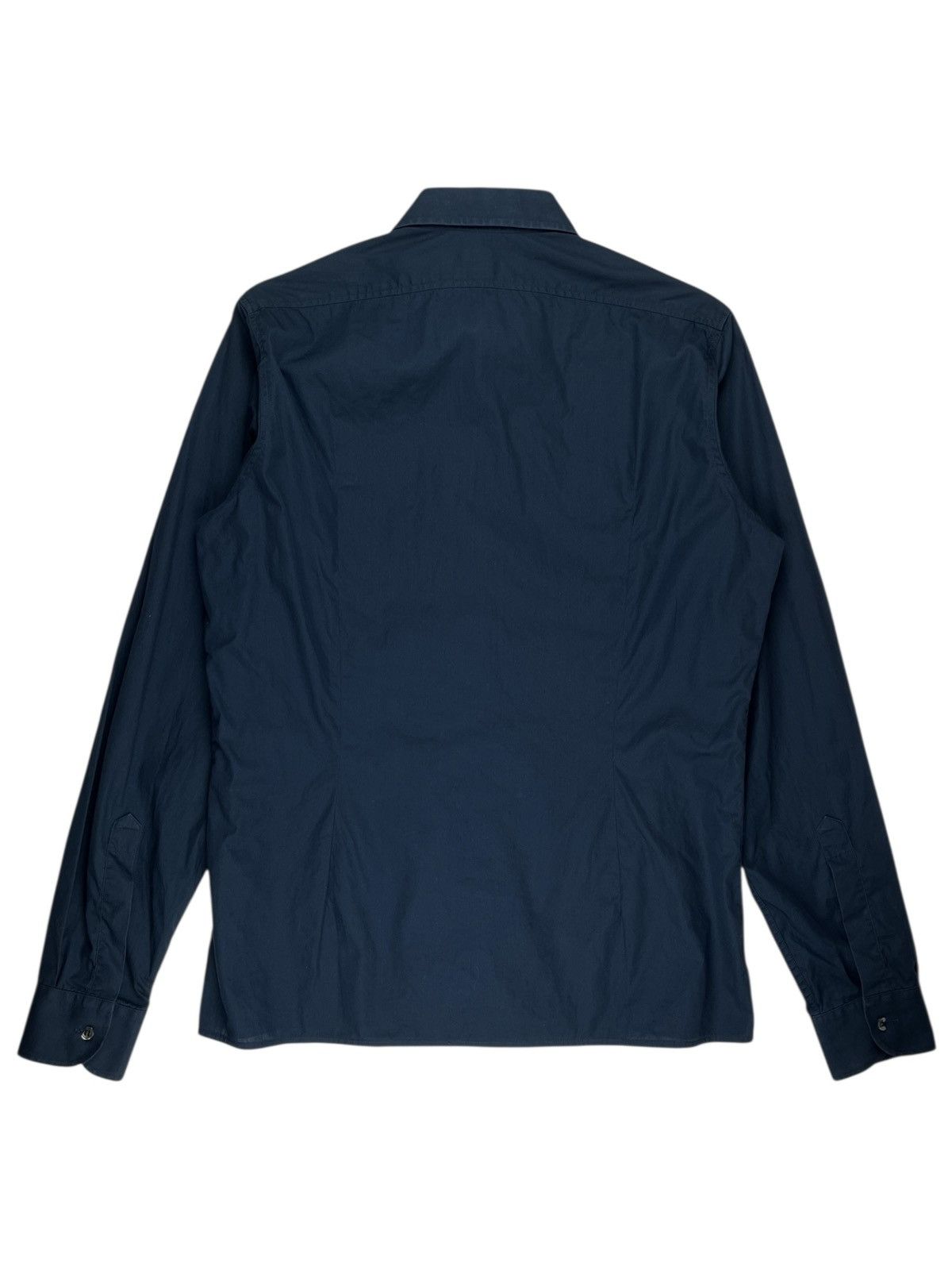 Raf Simons AW05 Raf Simons Embroidered R Button Up Shirt Navy Blue Size US M / EU 48-50 / 2 - 2 Thumbnail